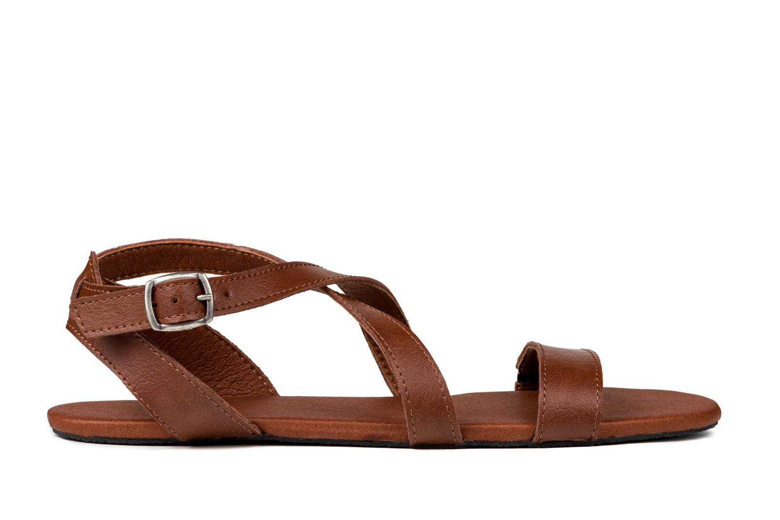 Ahinsa Hava barfods sandaler til kvinder i farven brown, yderside