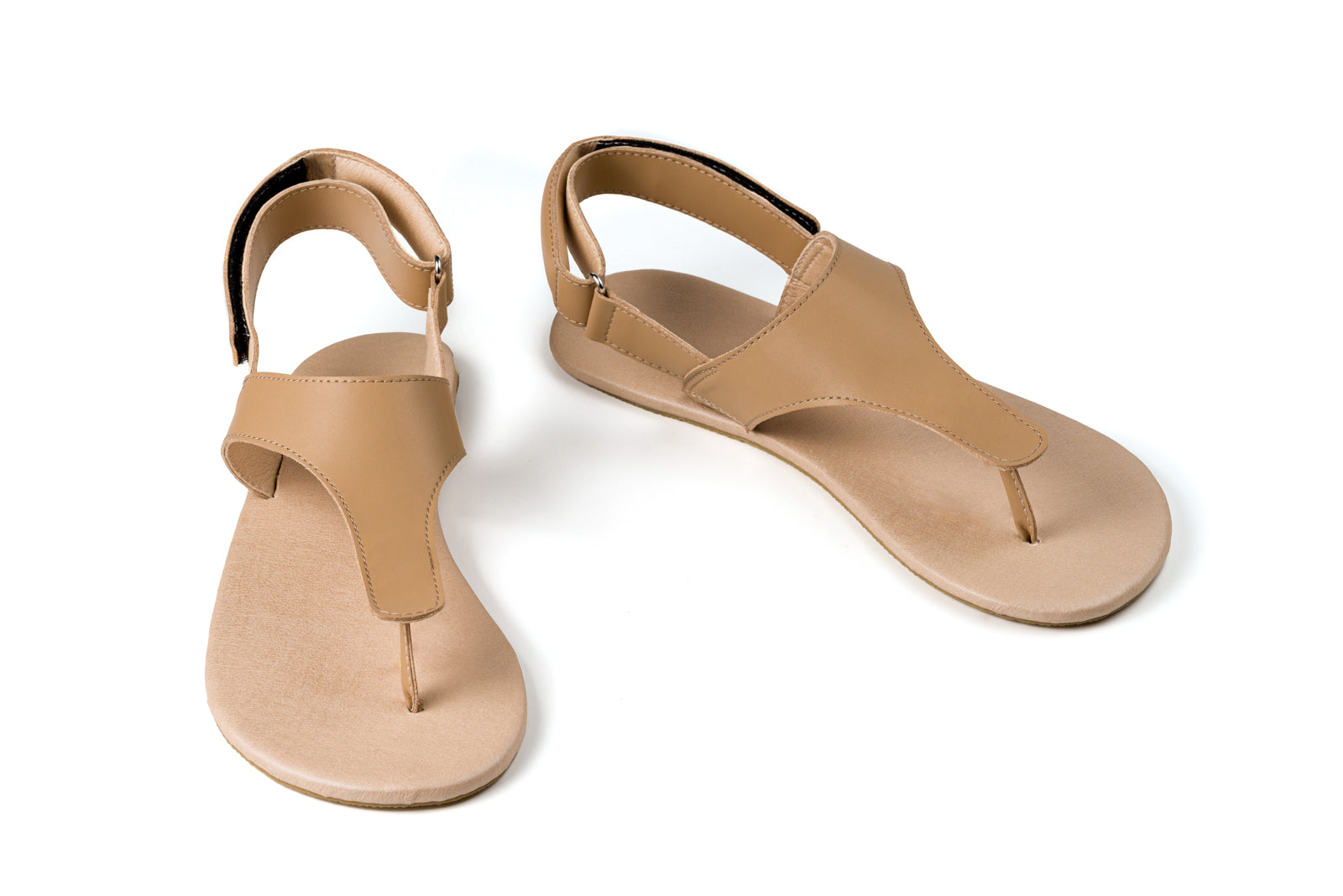 Ahinsa Simple barfods sandaler til kvinder i farven beige, par