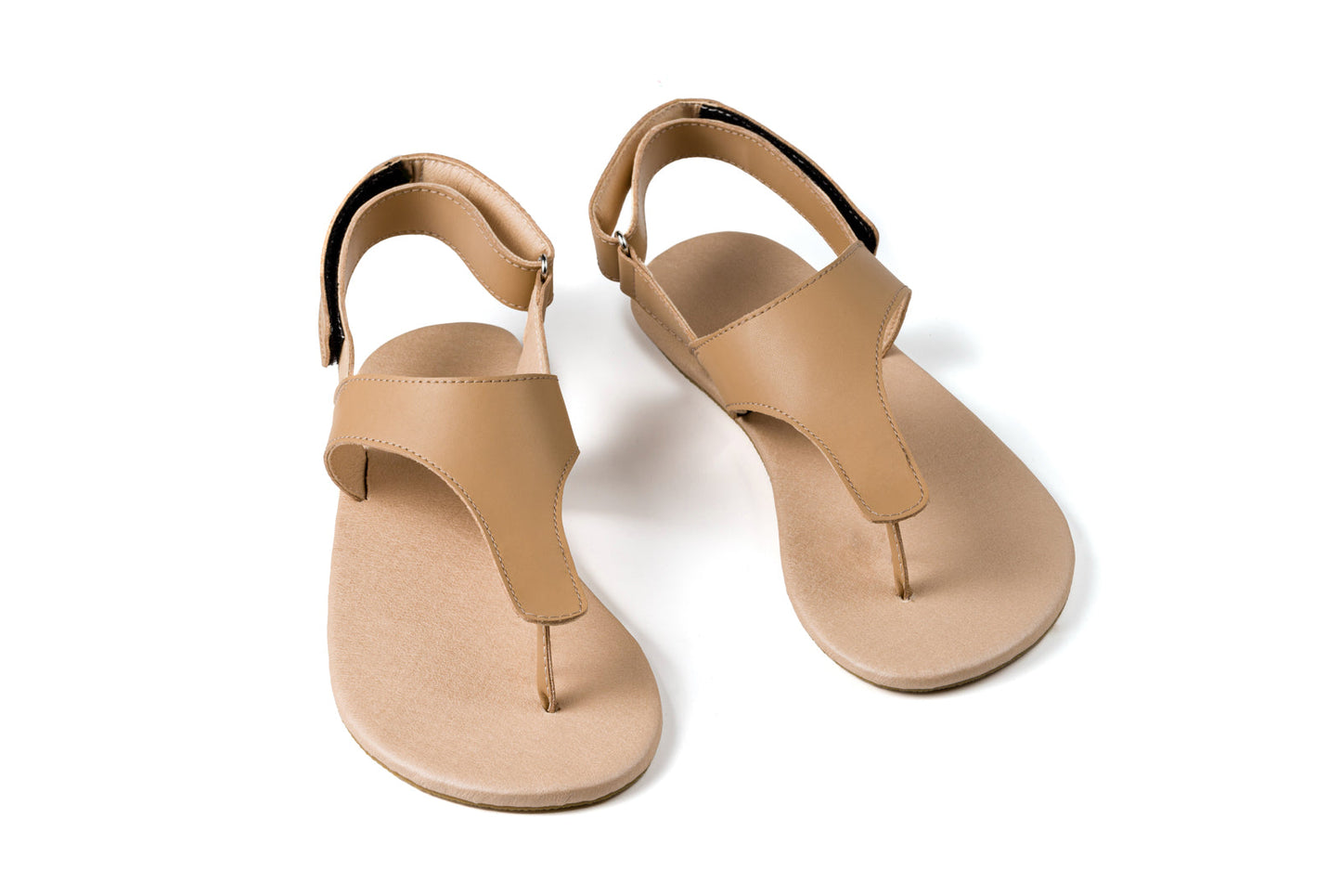 Ahinsa Simple barfods sandaler til kvinder i farven beige, par