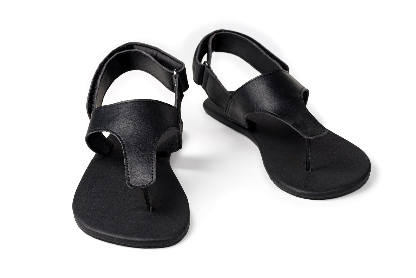 Ahinsa Simple barfods sandaler til kvinder i farven black, par