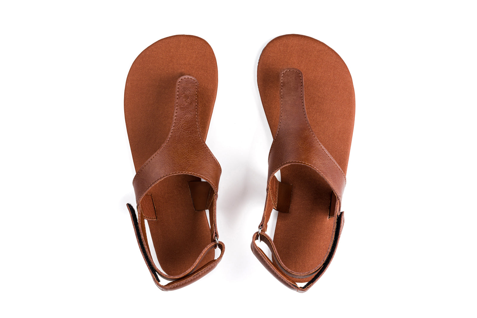 Ahinsa Simple barfods sandaler til kvinder i farven brown, top
