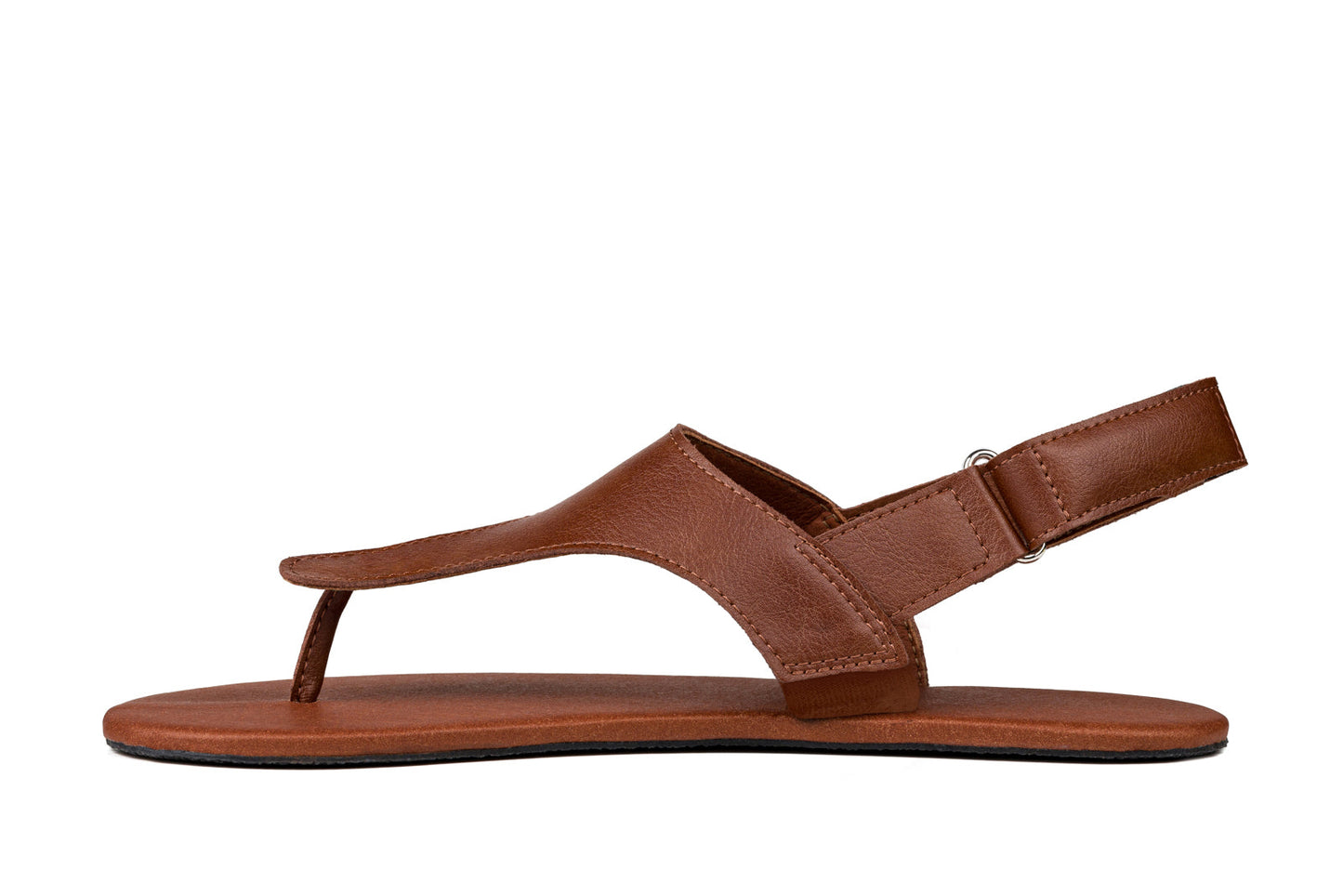 Ahinsa Simple barfods sandaler til kvinder i farven brown, inderside