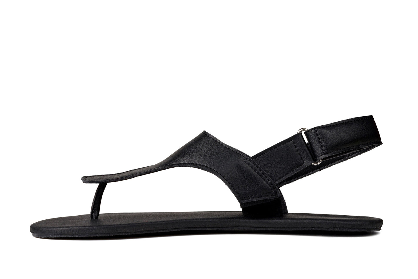 Ahinsa Simple barfods sandaler til mænd i farven black, inderside