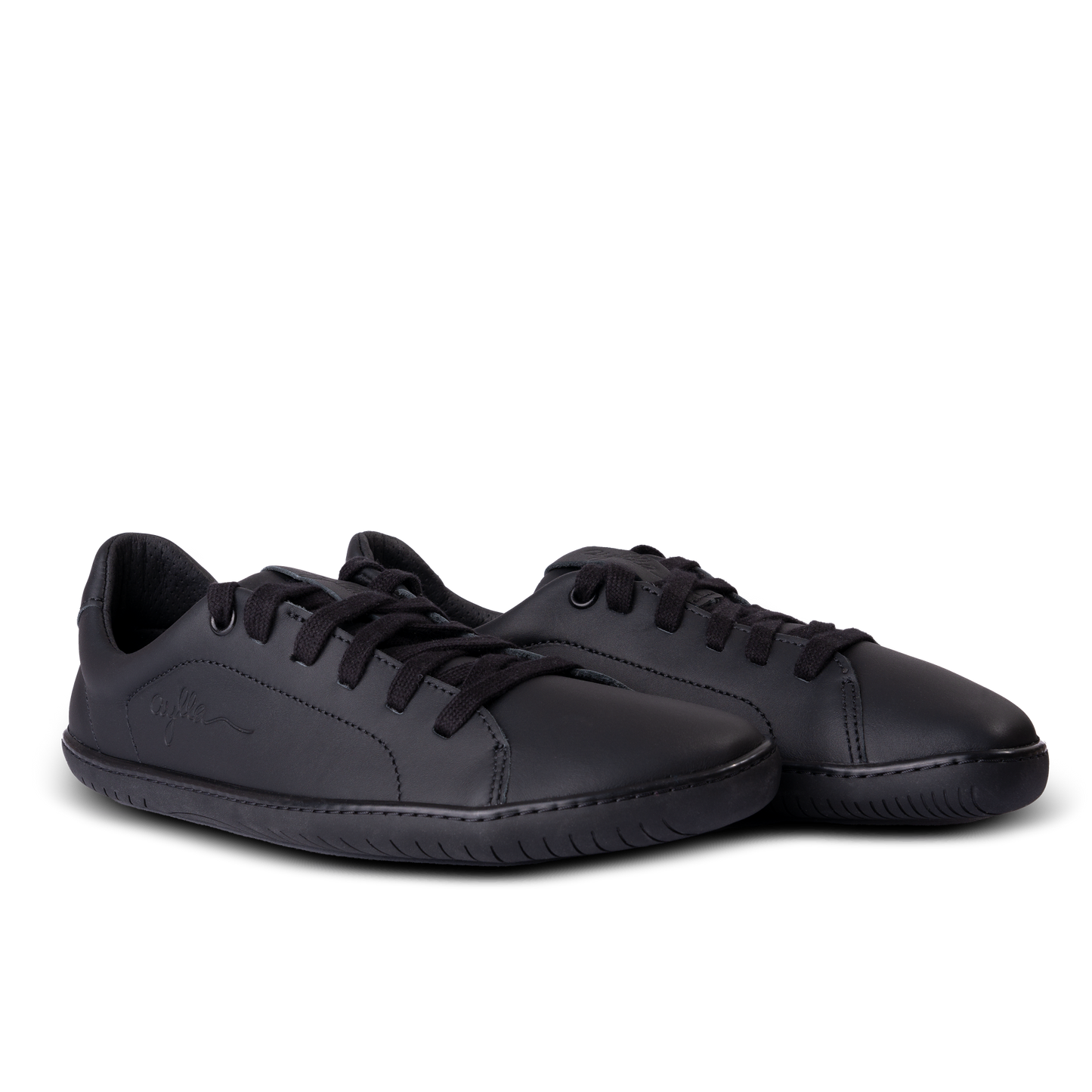 Aylla Keck Mens barfods sneakers i læder til mænd i farven black / black, par