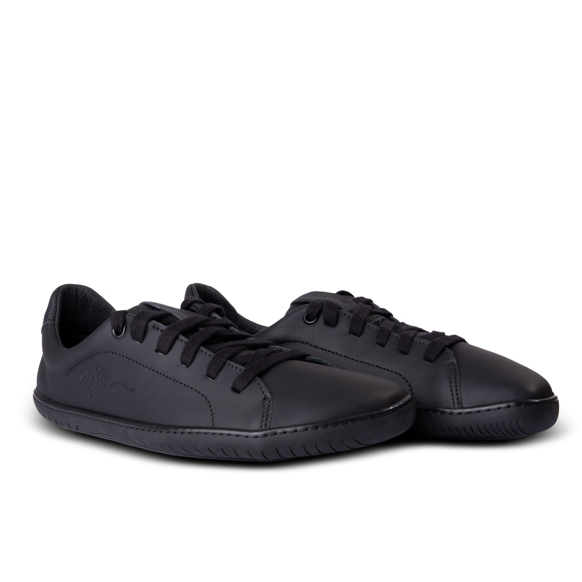 Aylla Keck Womens barfods sneakers i læder til kvinder i farven black / black, par