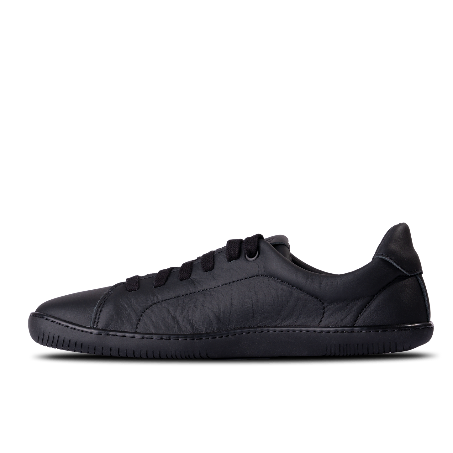 Aylla Keck Womens barfods sneakers i læder til kvinder i farven black / black, inderside