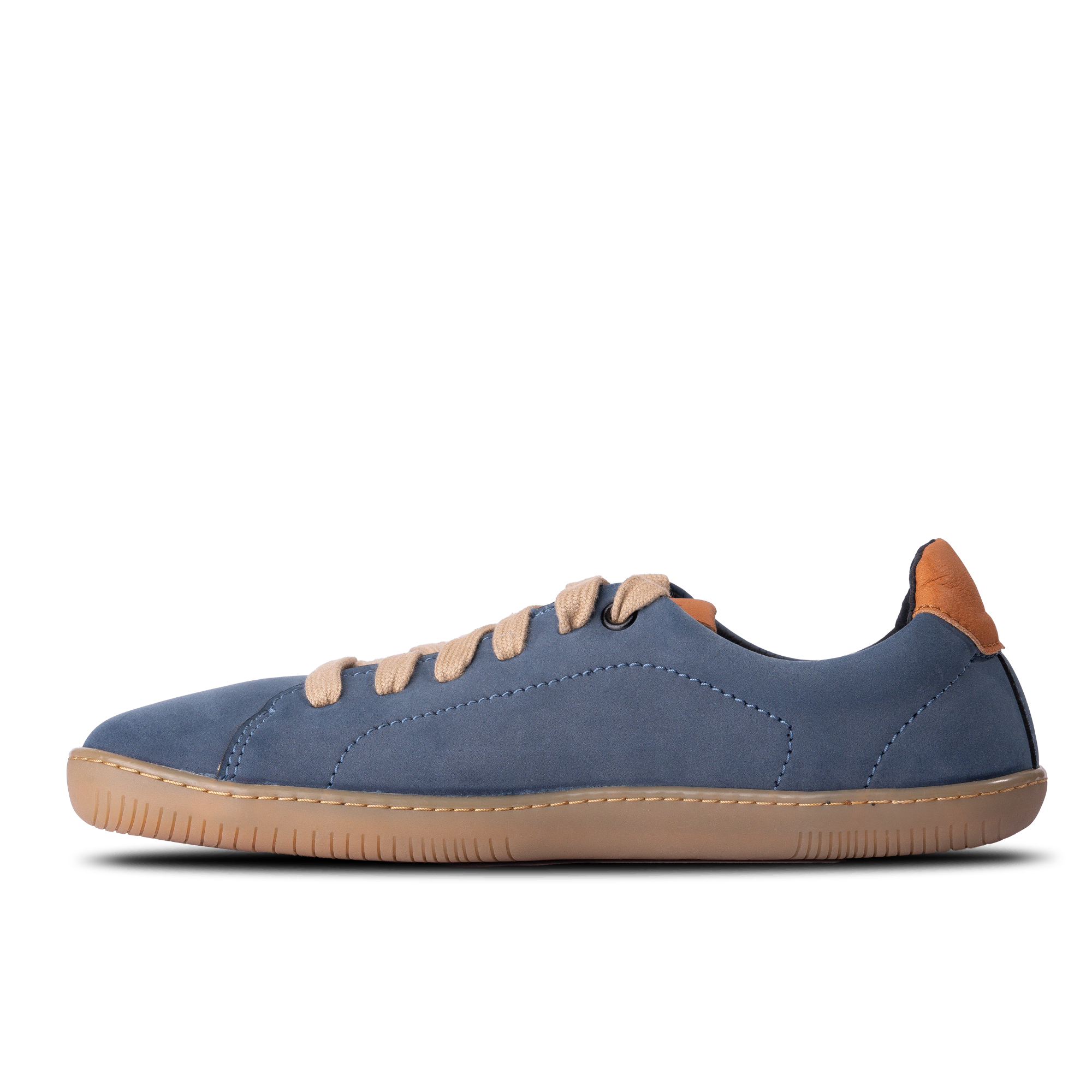 Aylla Keck Womens barfods sneakers i læder til kvinder i farven blue, inderside