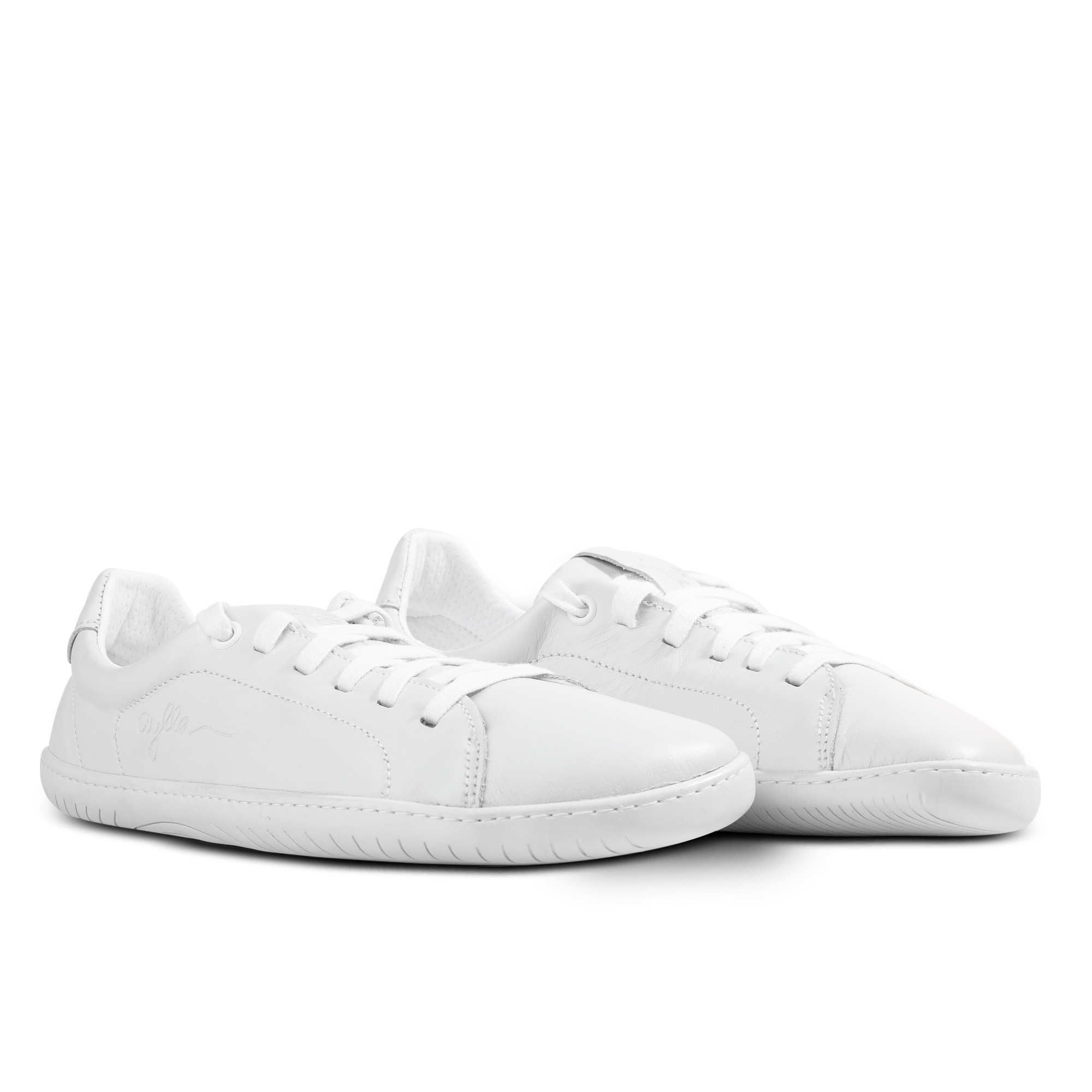 Aylla Keck Womens barfods sneakers i læder til kvinder i farven white / white, par