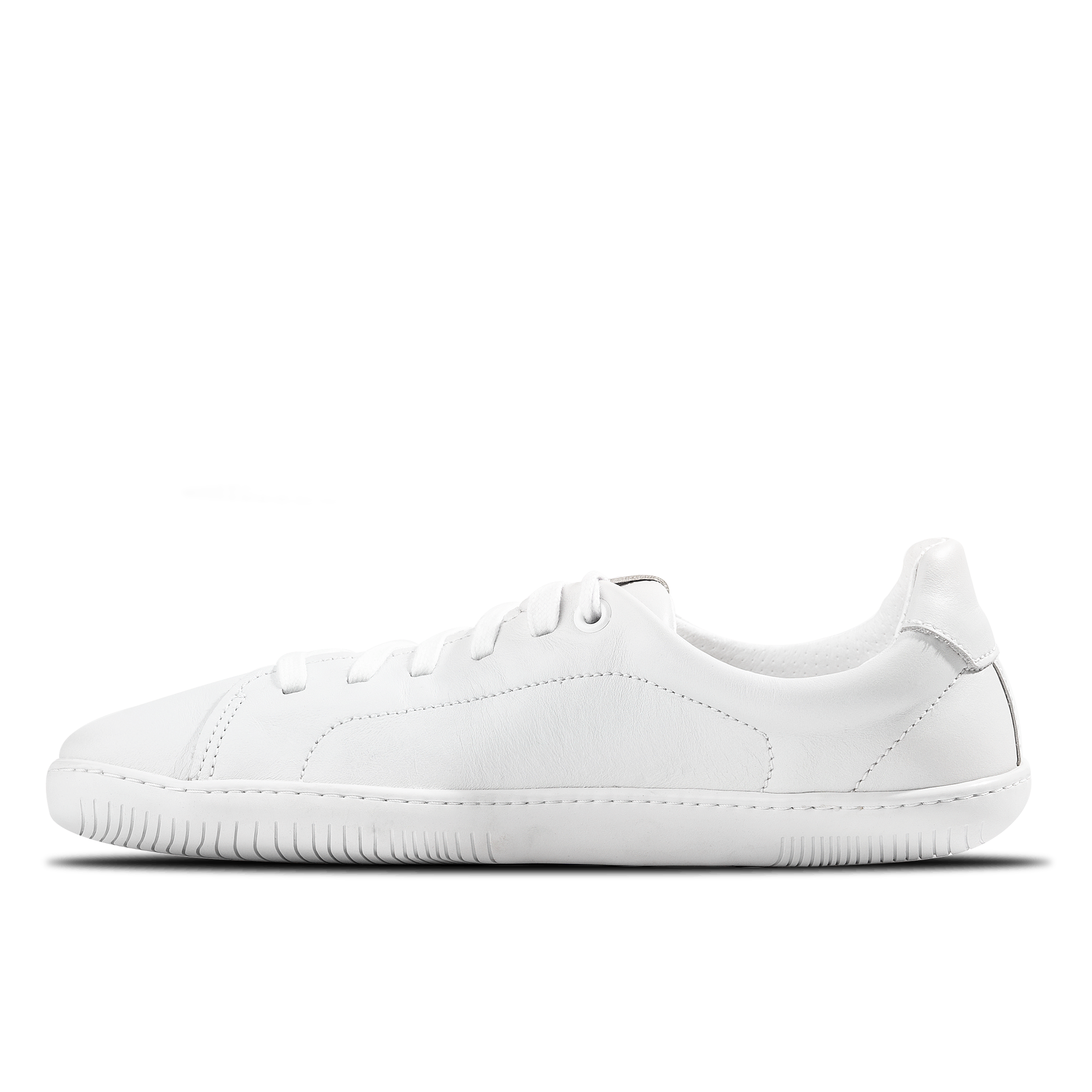 Aylla Keck Womens barfods sneakers i læder til kvinder i farven white / white, inderside