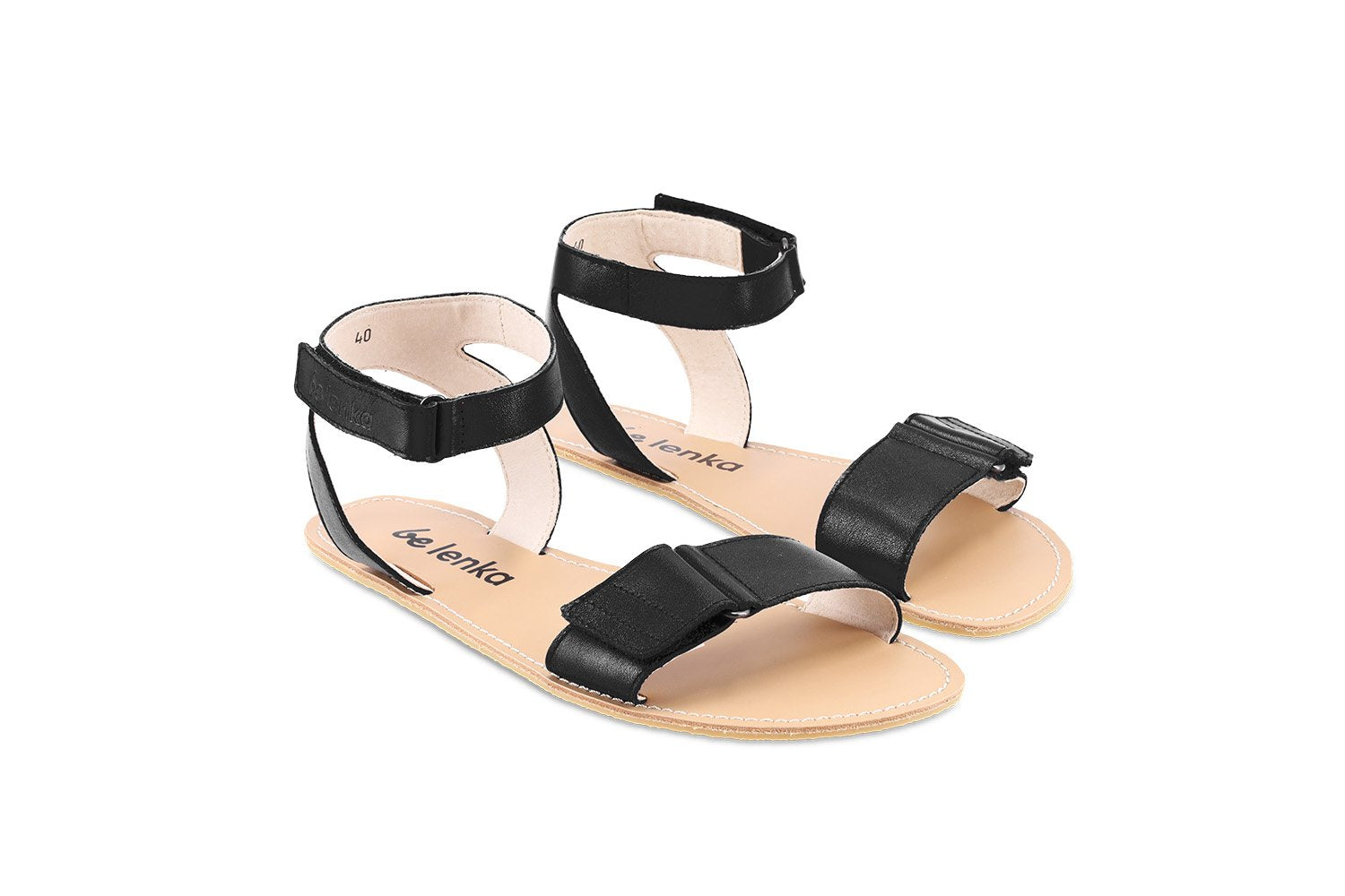 Be Lenka Iris barfods sandaler til kvinder i farven black, par