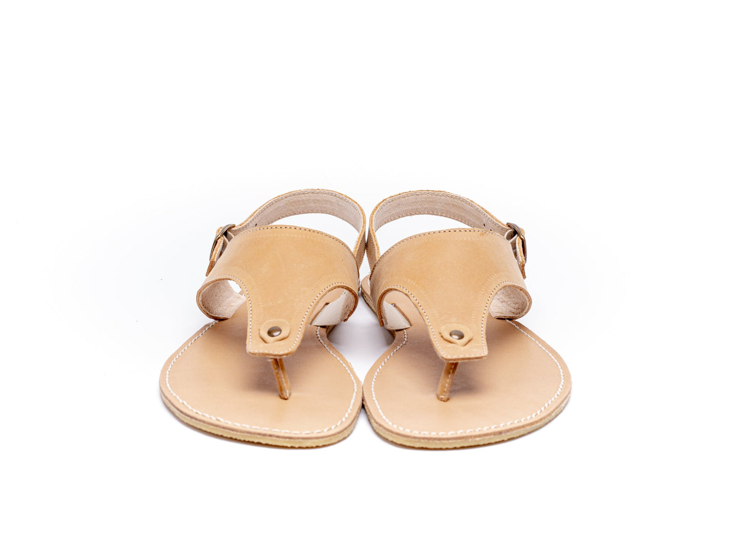 Be Lenka Promenade barfods sandaler til kvinder i farven sand, forfra