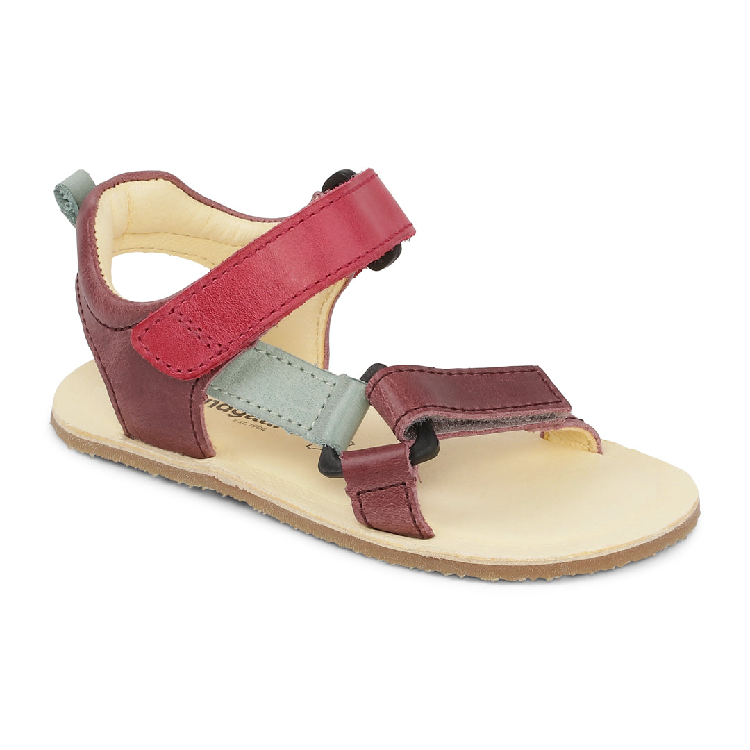 Bundgaard Skye barfods sandaler til børn i farven dark rose, yderside