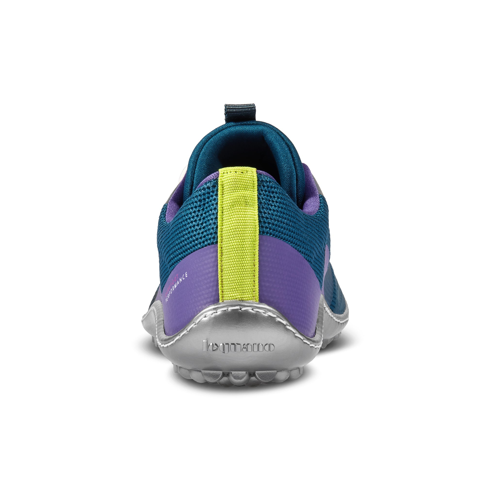 Leguano Spinwyn barfods sneakers til kvinder og mænd i farven purple, bagfra