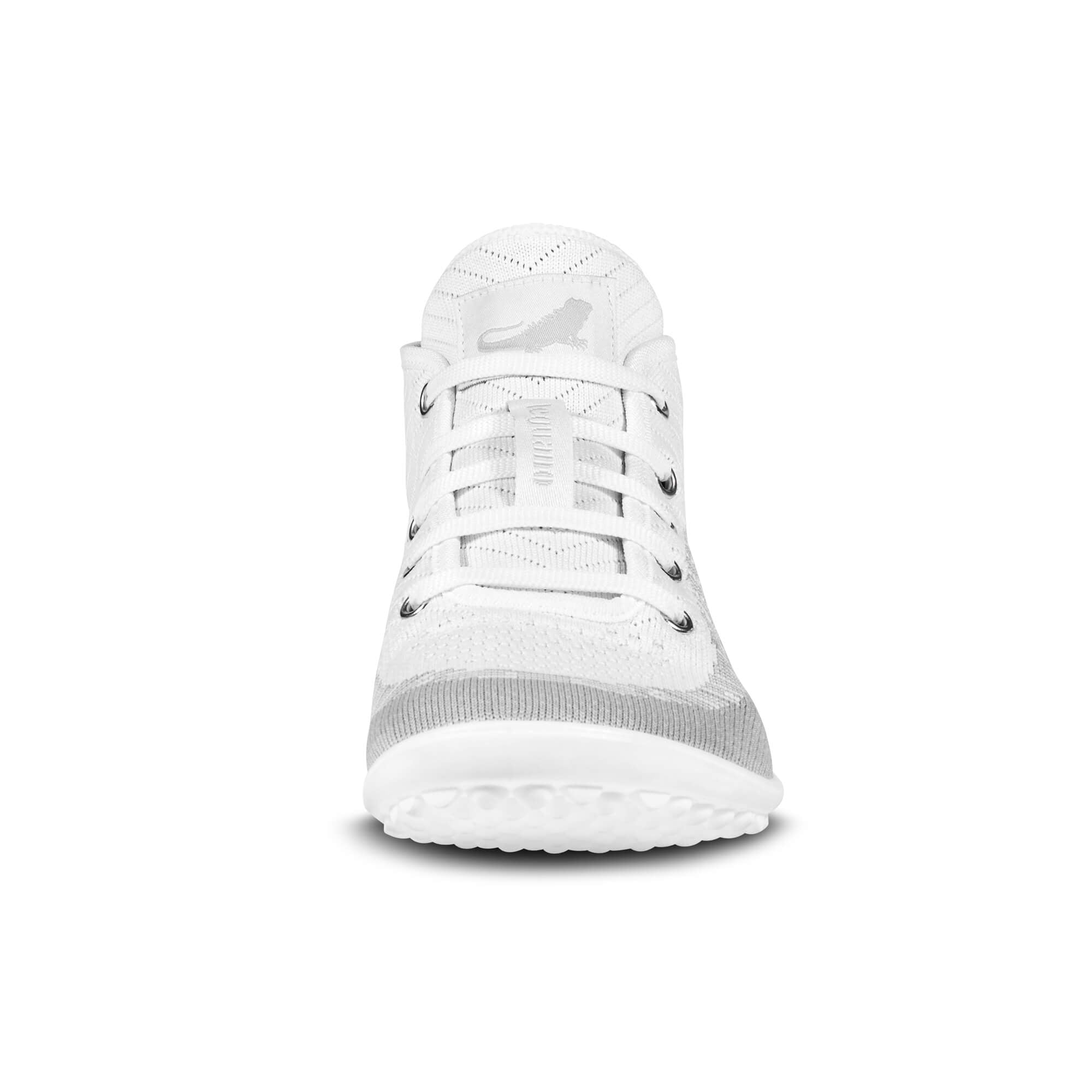 Leguano Stream barfods high ankle sneakers til kvinder og mænd i farven white, forfra