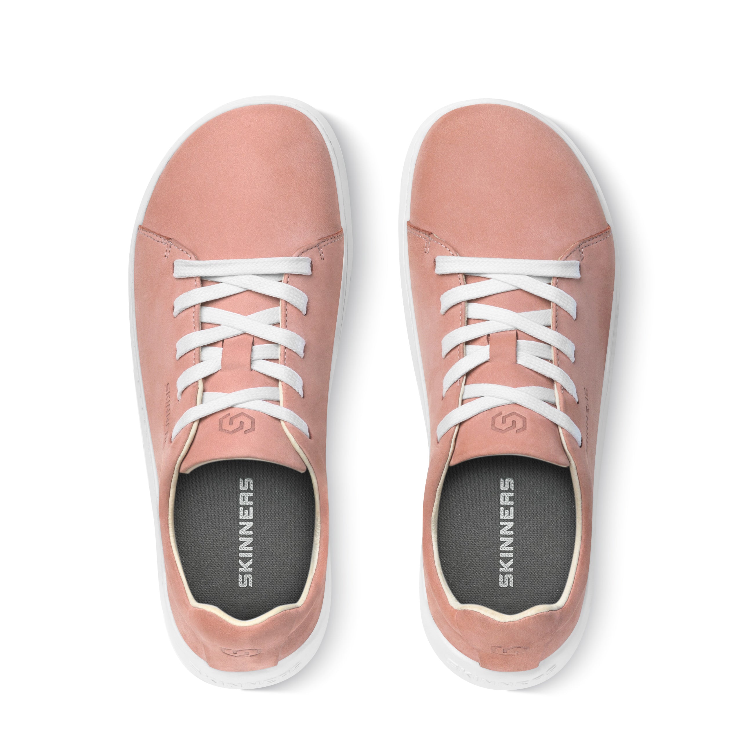 Mærkbare Walker barfods sneakers til kvinder og mænd i farven pink / white, top