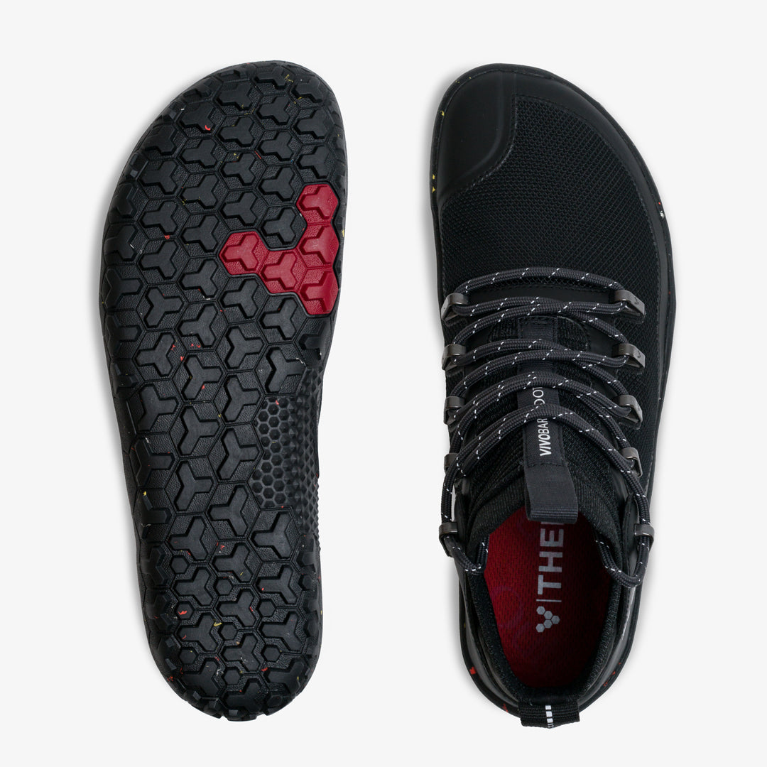 Vivobarefoot Magna Trail II FG barfods high-top sneaker til mænd i farven obsidian / mesh, top