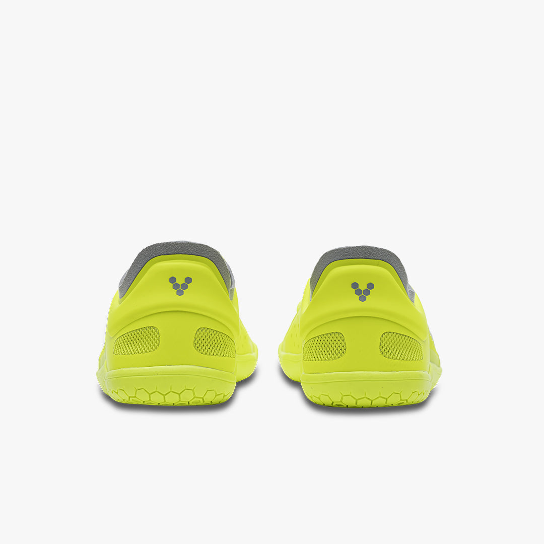 Vivobarefoot Primus Lite III Recycled Mens barfods træningssko til mænd i farven safety yellow, bagfra