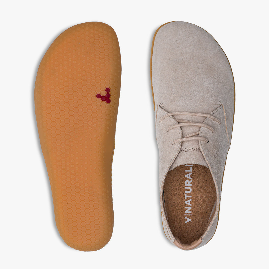 Vivobarefoot Ra III Mens barfods oxford business sko til mænd i farven sandstone, top