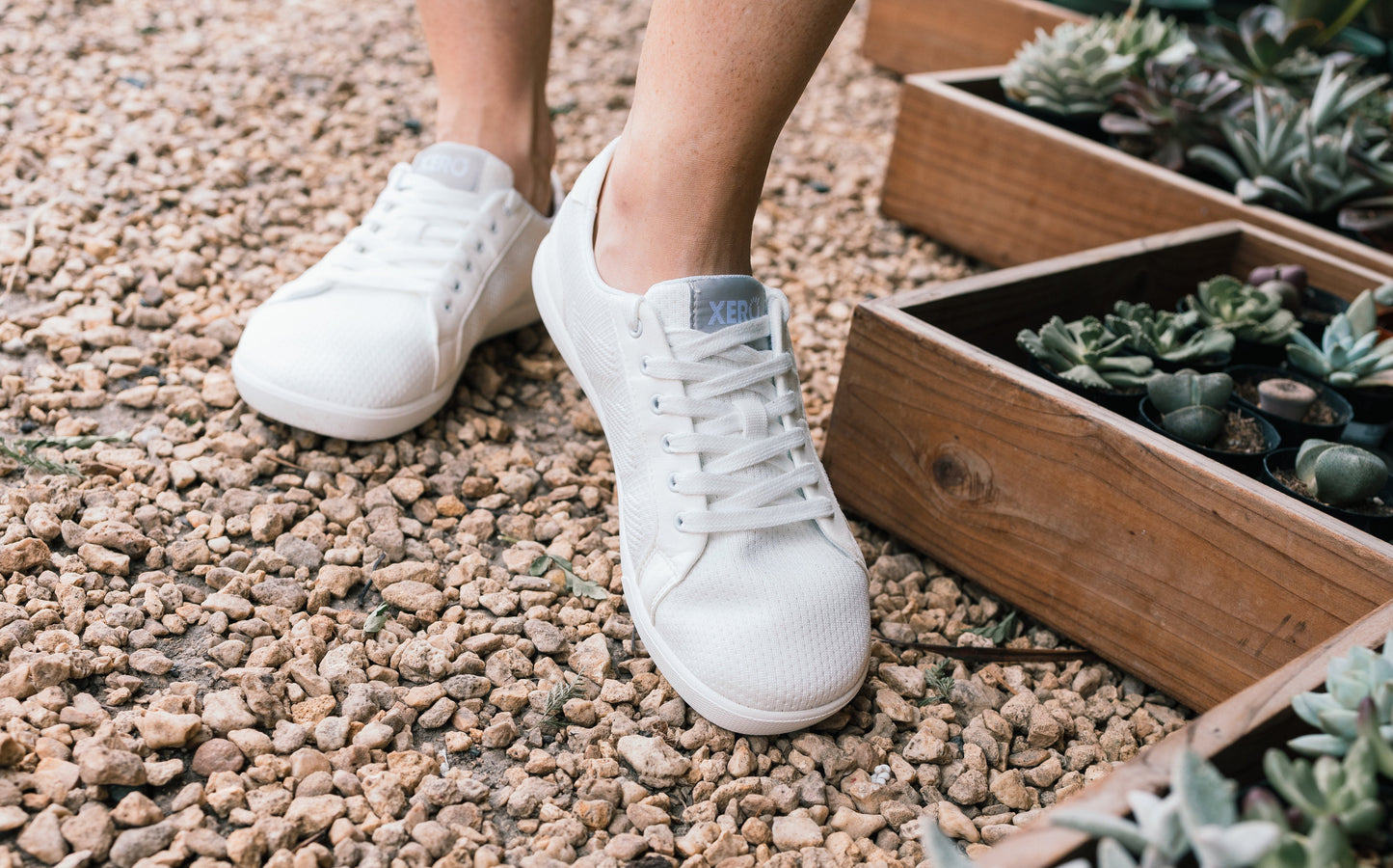 Xero Shoes Dillon Womens barfods sneakers til kvinder i farven white, lifestyle