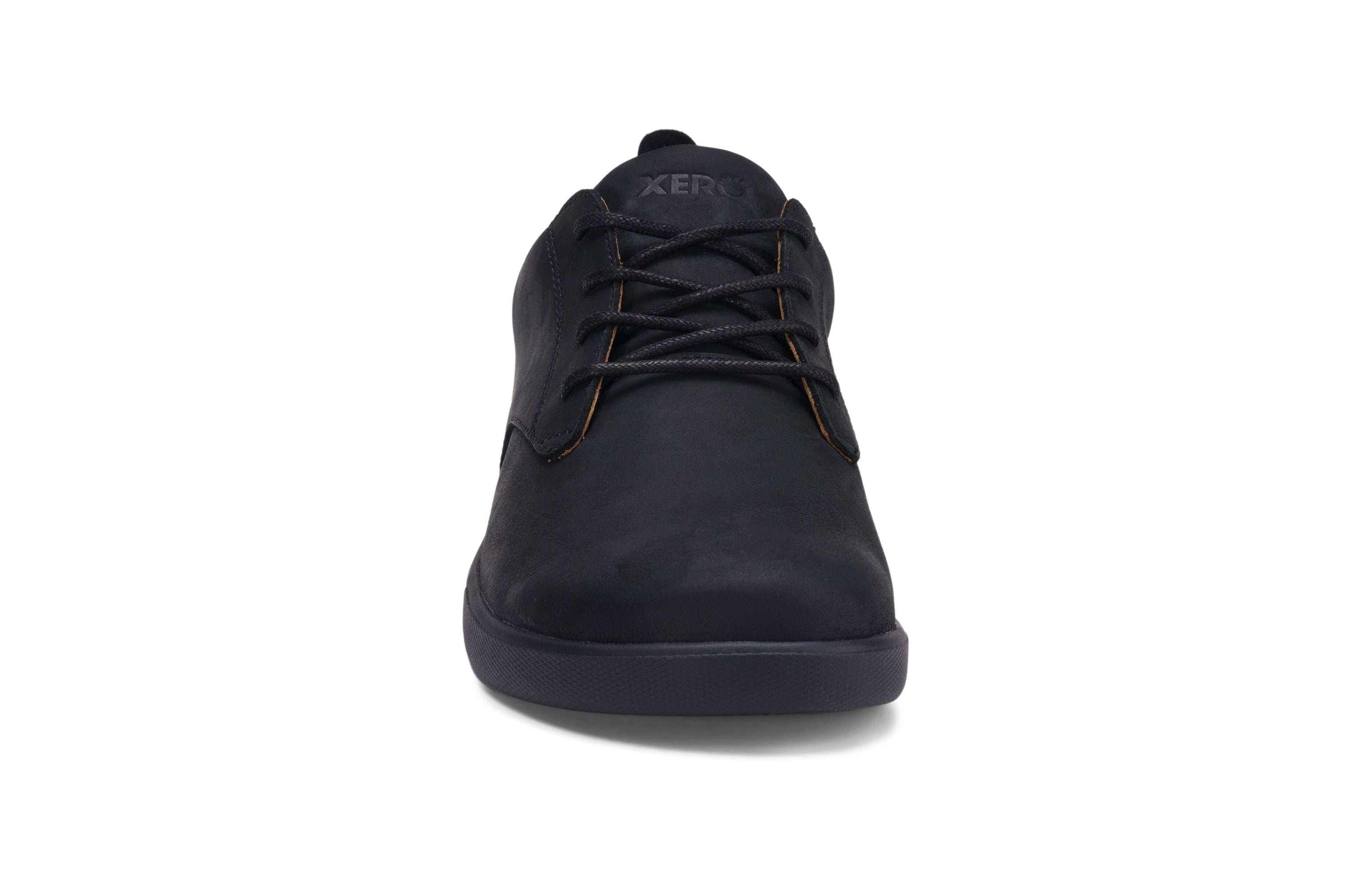 Xero Shoes Glenn Mens barfods casual oxford sko til mænd i farven black, forfra