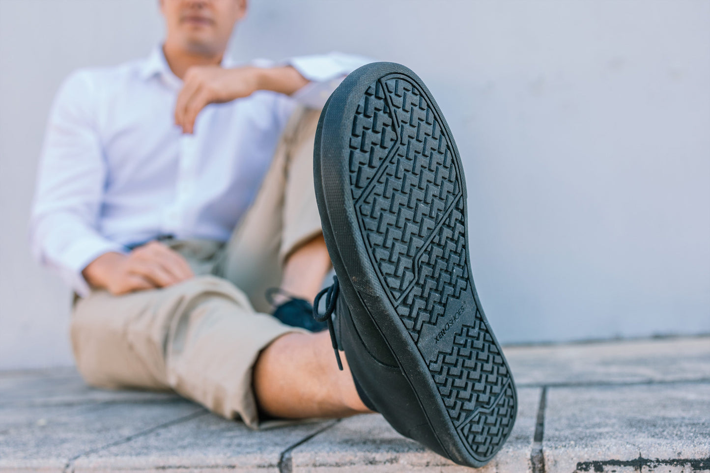 Xero Shoes Glenn Mens barfods casual oxford sko til mænd i farven black, lifestyle