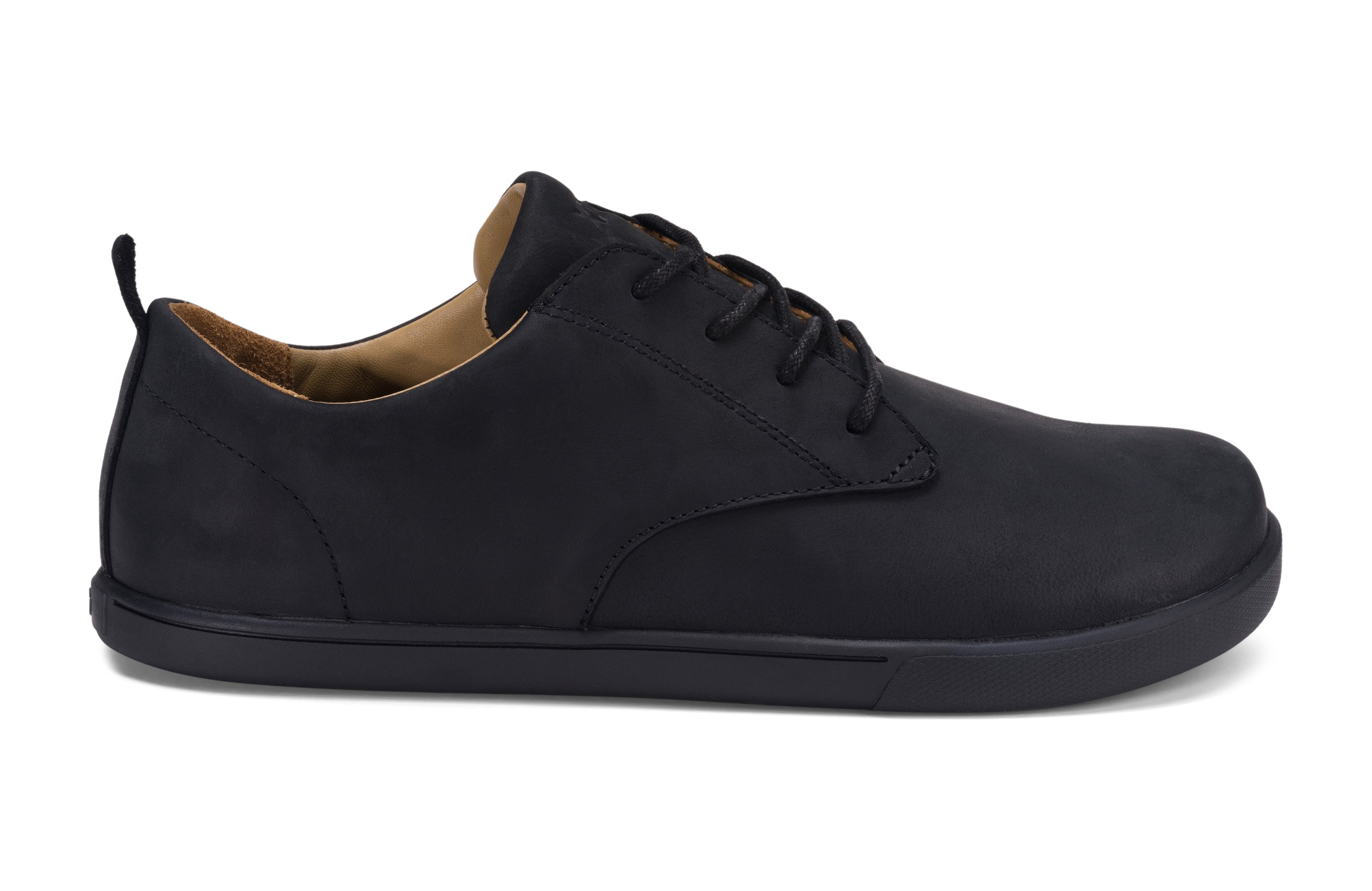 Xero Shoes Glenn Mens barfods casual oxford sko til mænd i farven black, yderside