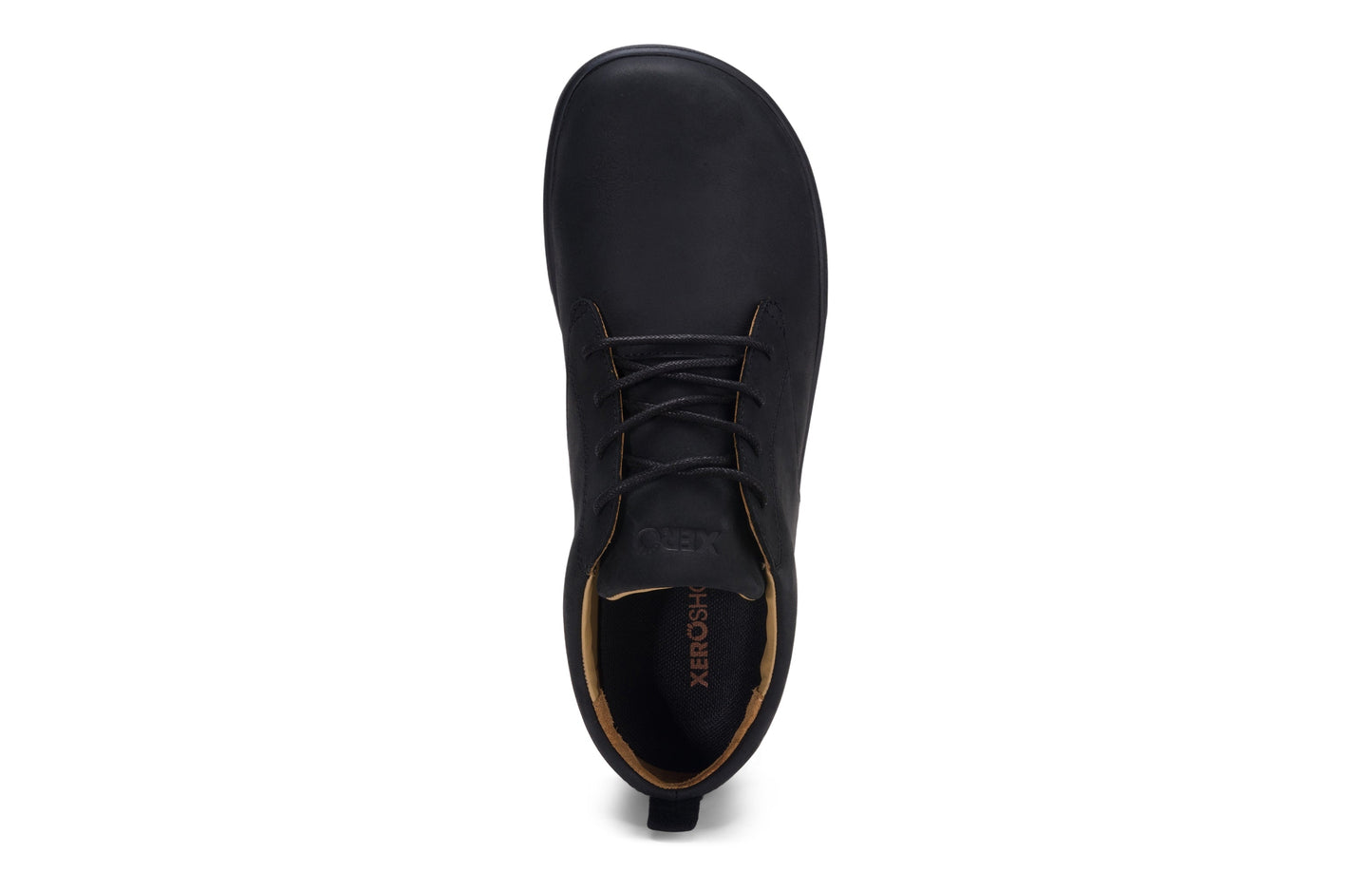 Xero Shoes Glenn Mens barfods casual oxford sko til mænd i farven black, top
