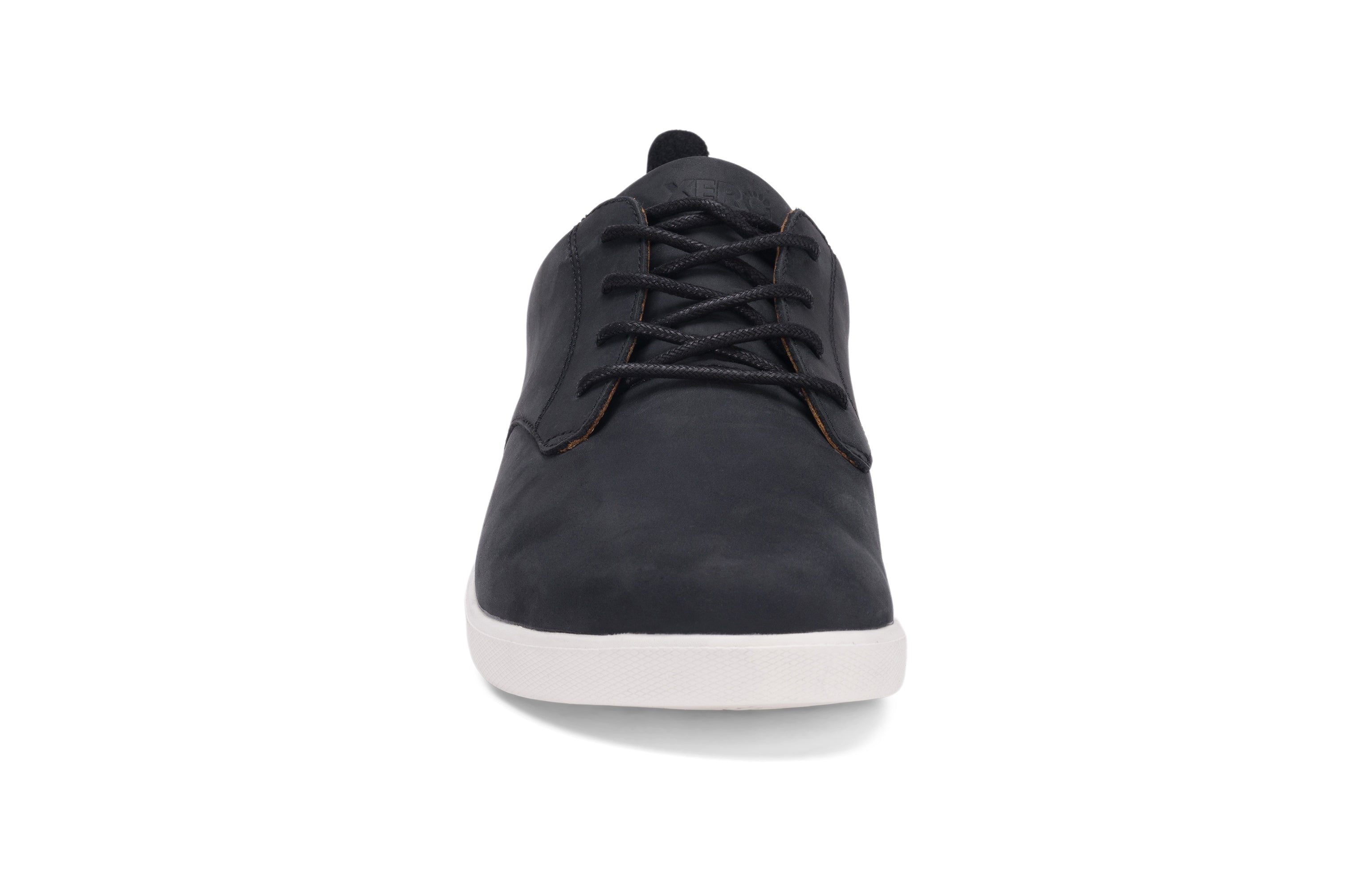 Xero Shoes Glenn Mens barfods casual oxford sko til mænd i farven black / white, forfra