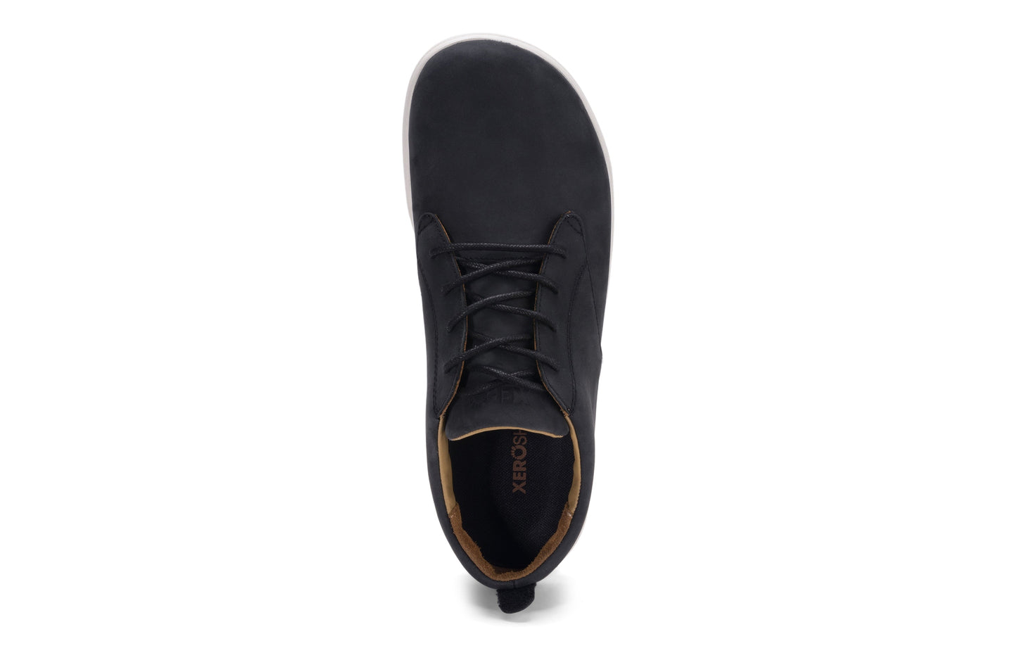 Xero Shoes Glenn Mens barfods casual oxford sko til mænd i farven black / white, top