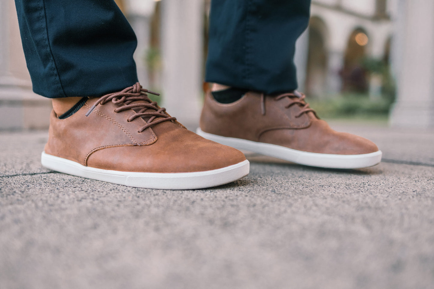 Xero Shoes Glenn Mens barfods casual oxford sko til mænd i farven brown, lifestyle