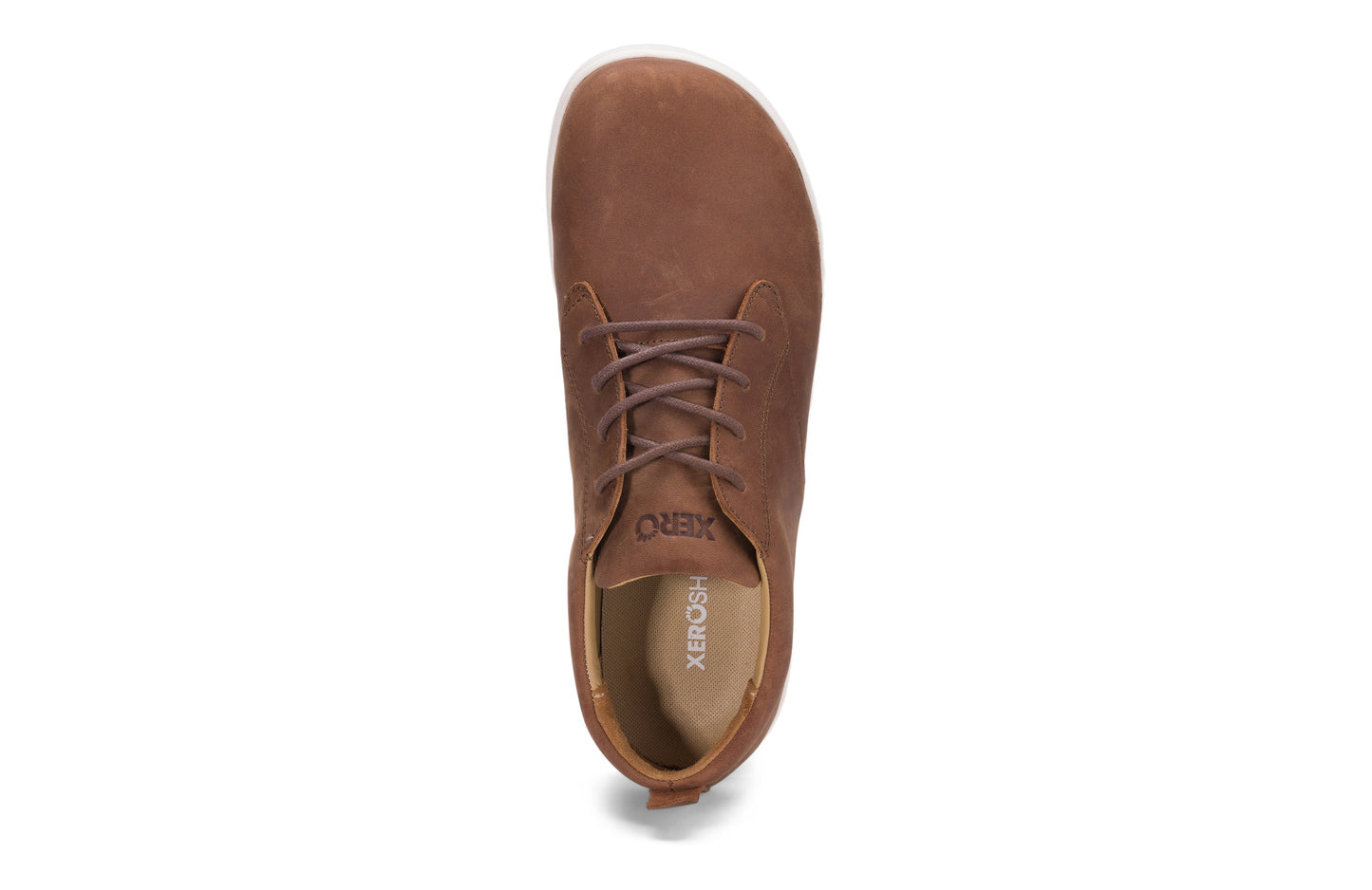 Xero Shoes Glenn Mens barfods casual oxford sko til mænd i farven brown, top