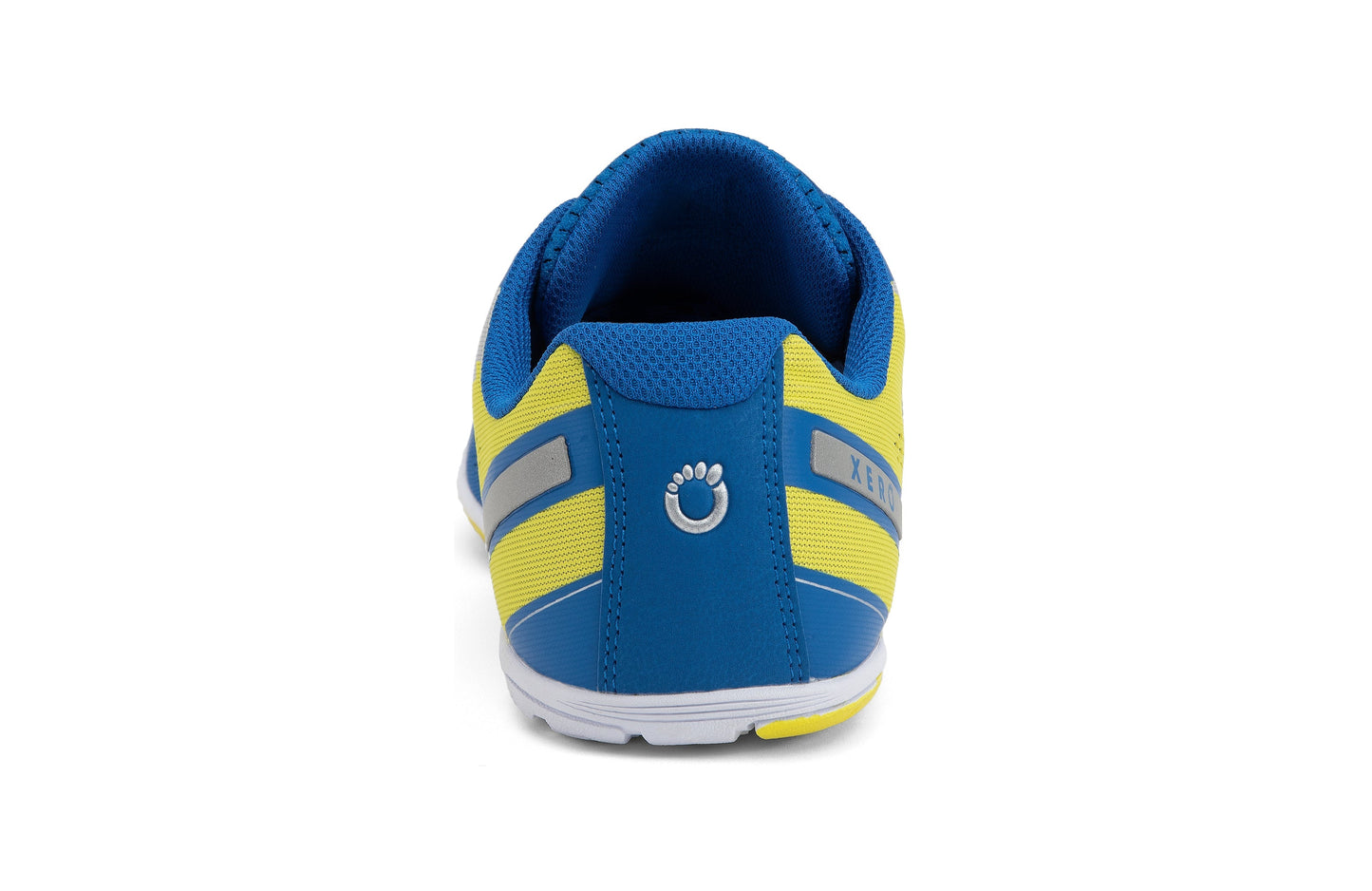 Xero Shoes HFS Mens barfods træningssko til mænd i farven victory blue/sulphur, bagfra