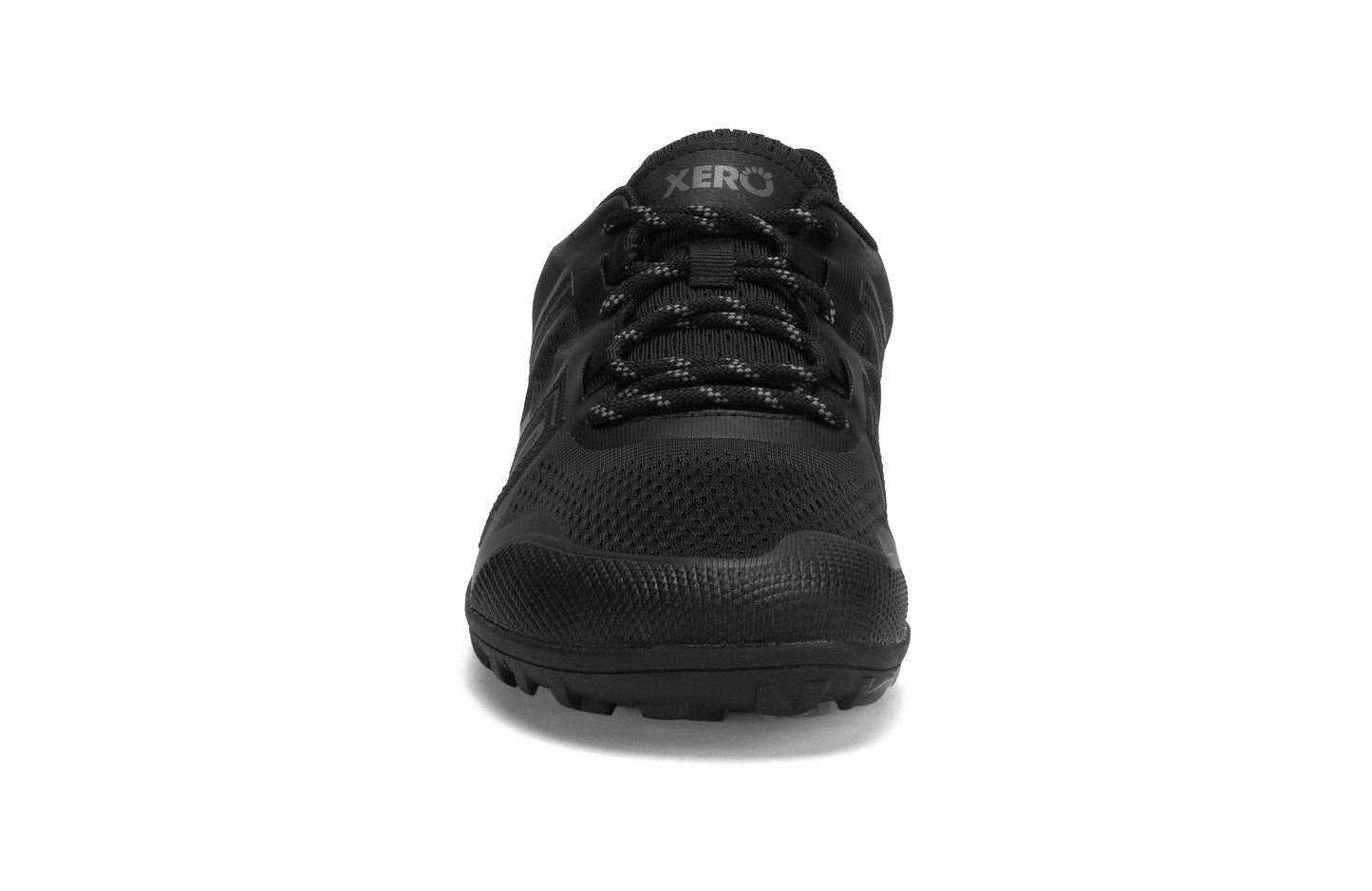 Xero Shoes Mesa Trail II Mens barfods vandresko til mænd i farven black, forfra