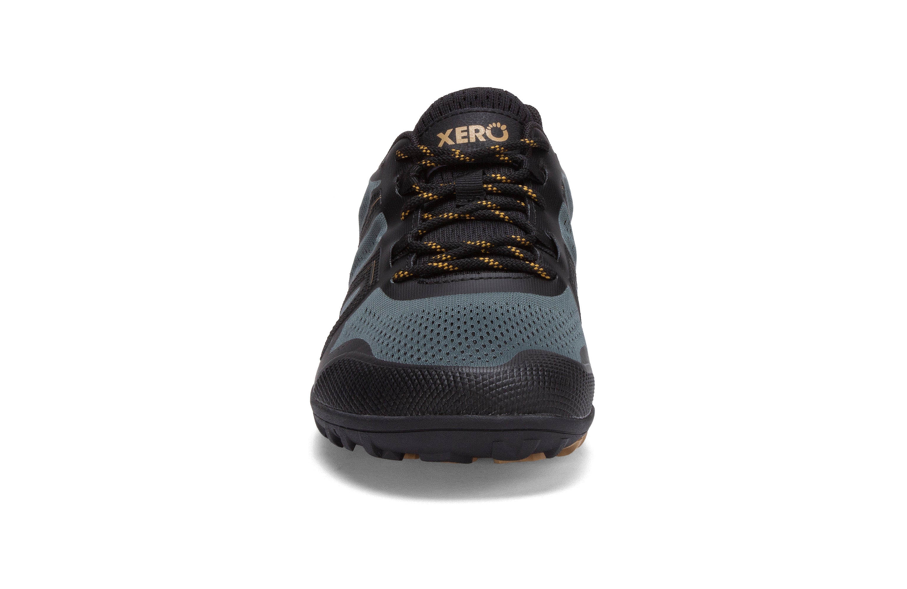 Xero Shoes Mesa Trail II Mens barfods vandresko til mænd i farven forest, forfra