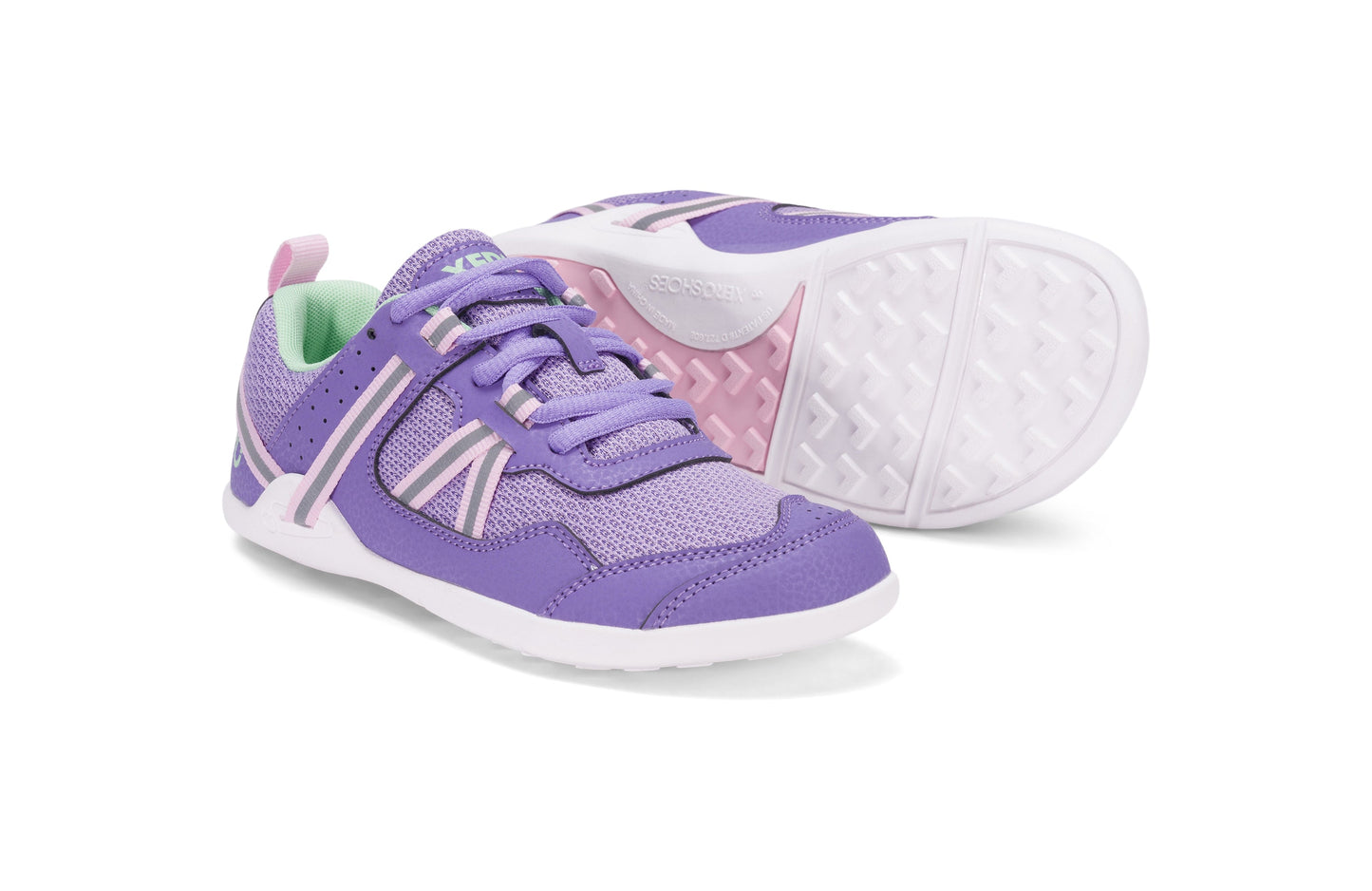 Xero Shoes Prio Kids barfods træningssko/sneakers til børn i farven lilac / pink, par