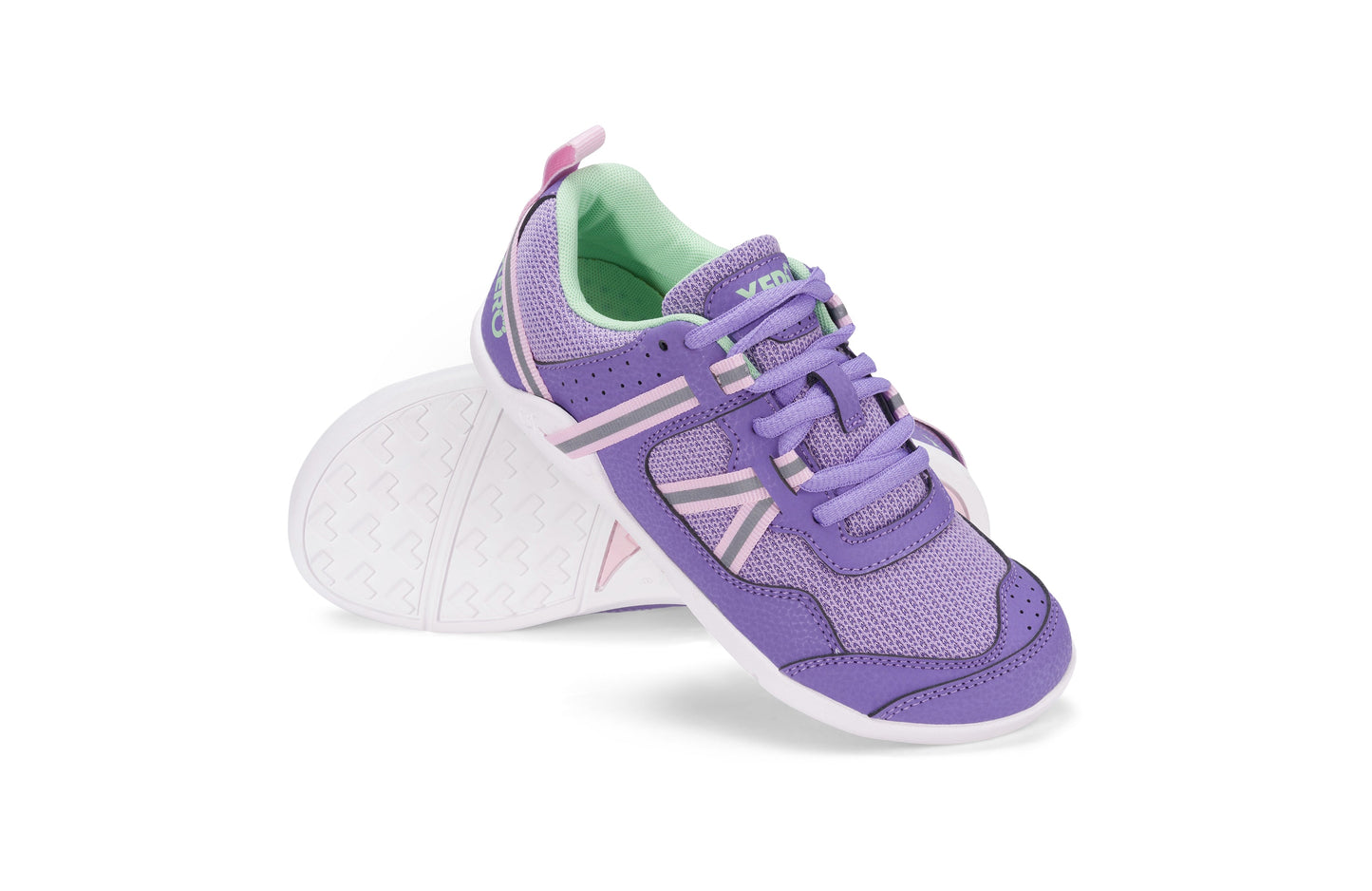 Xero Shoes Prio Kids barfods træningssko/sneakers til børn i farven lilac / pink, par