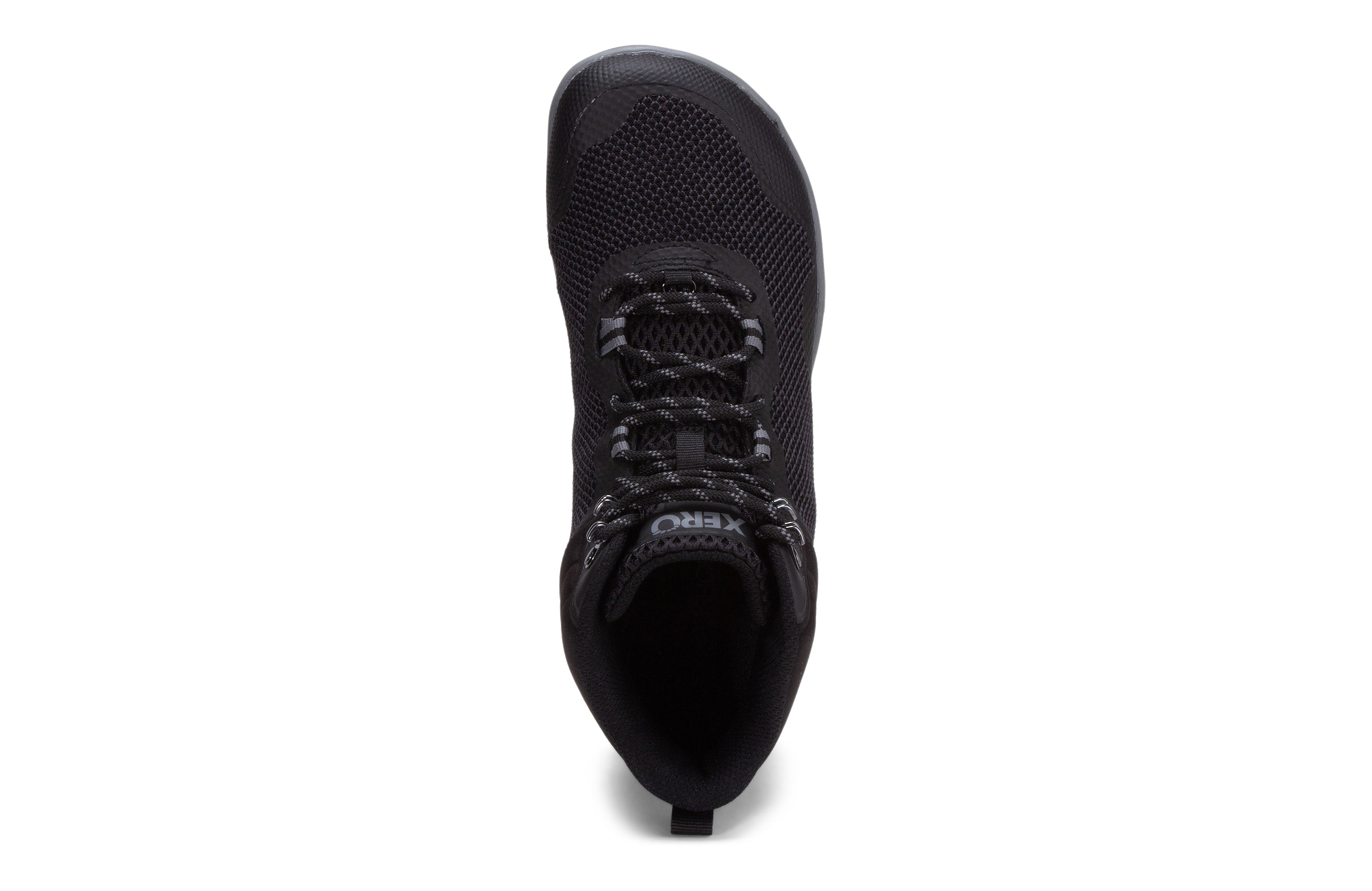 Xero Shoes Scrambler Mid Mens barfods lette vandrestøvler til mænd i farven black, top
