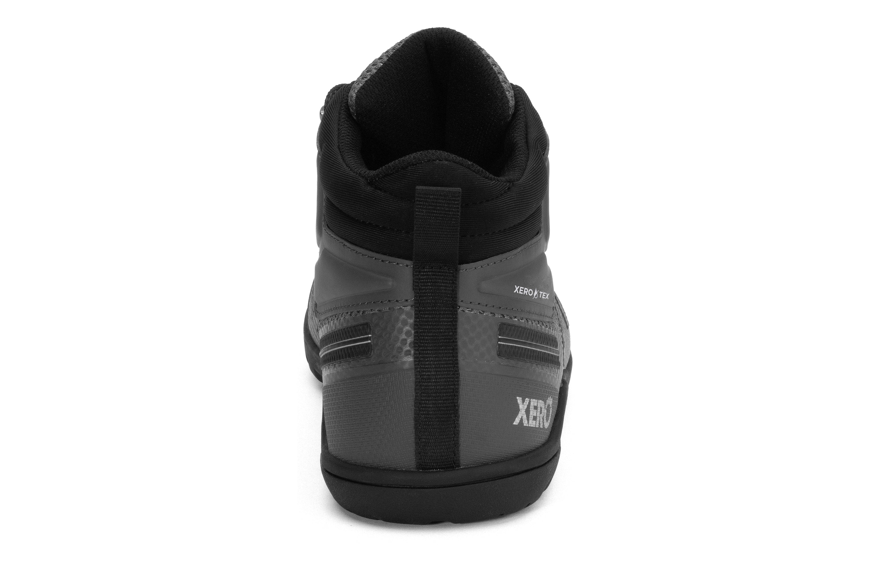 Xero Shoes Xcursion Fusion barfods støvler til mænd i farven asphalt, bagfra