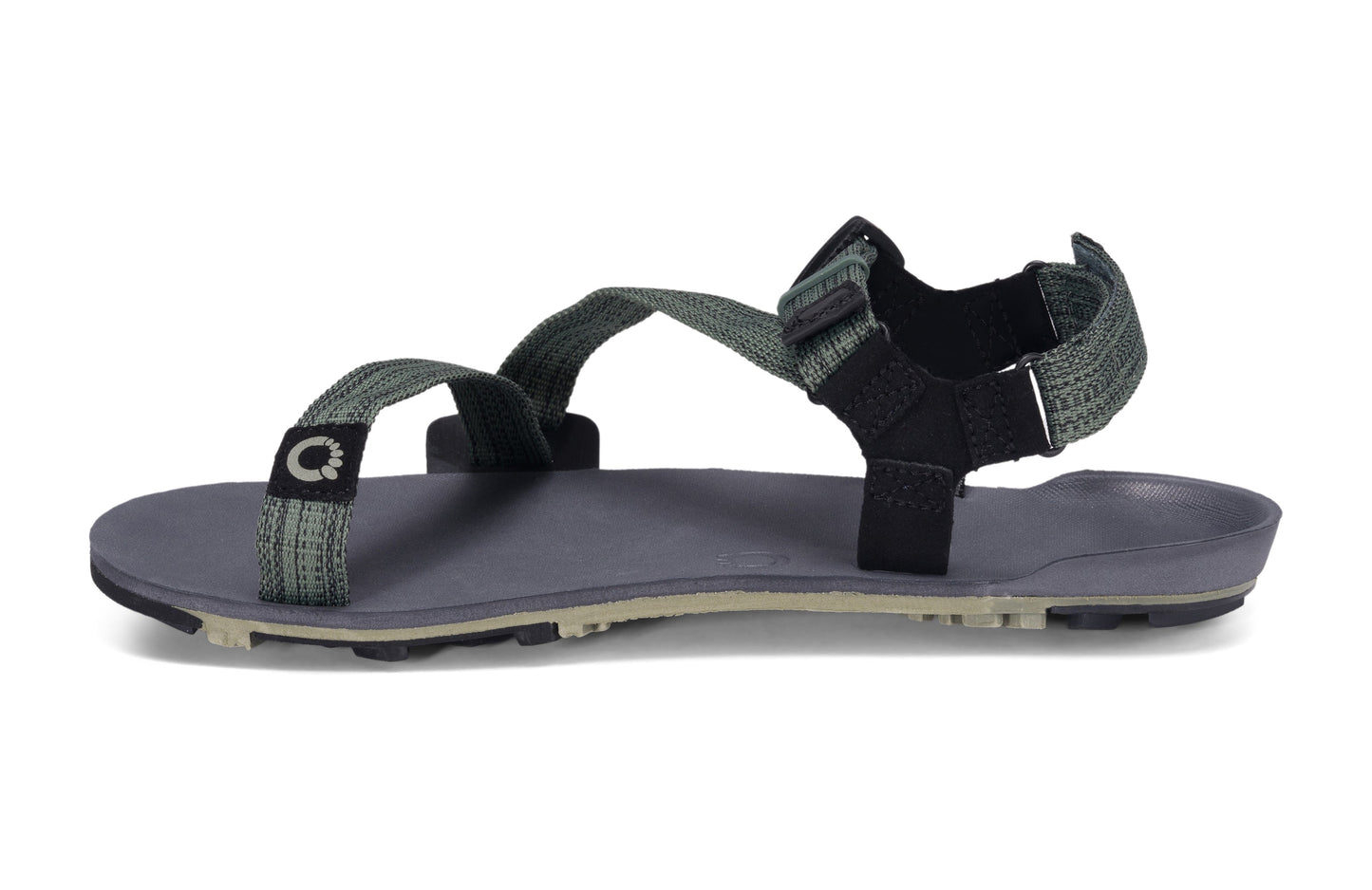 Xero Shoes Z-Trail EV Mens barfods vandresandaler til mænd i farven vetiver green, inderside
