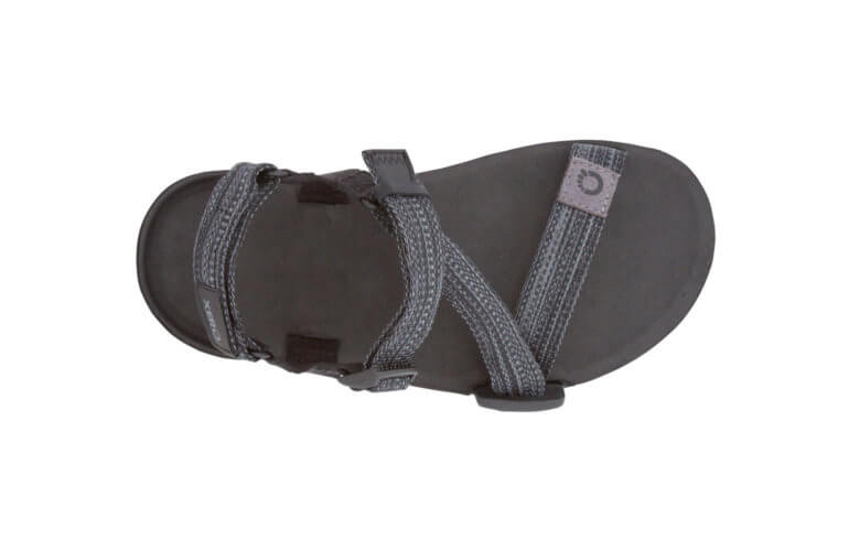 Xero Shoes Z-Trail Kids barfods sandaler til børn i farven black / multi-black, top