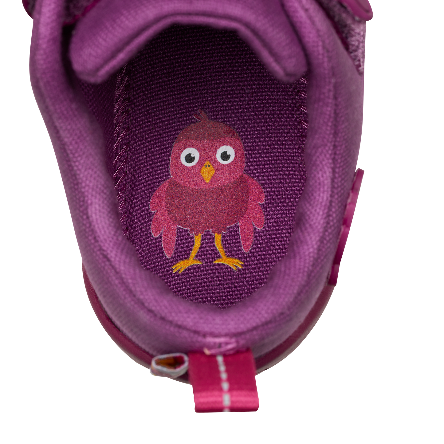 Affenzahn Cotton Lucky barfods overgangssko til børn i farven bird, detalje