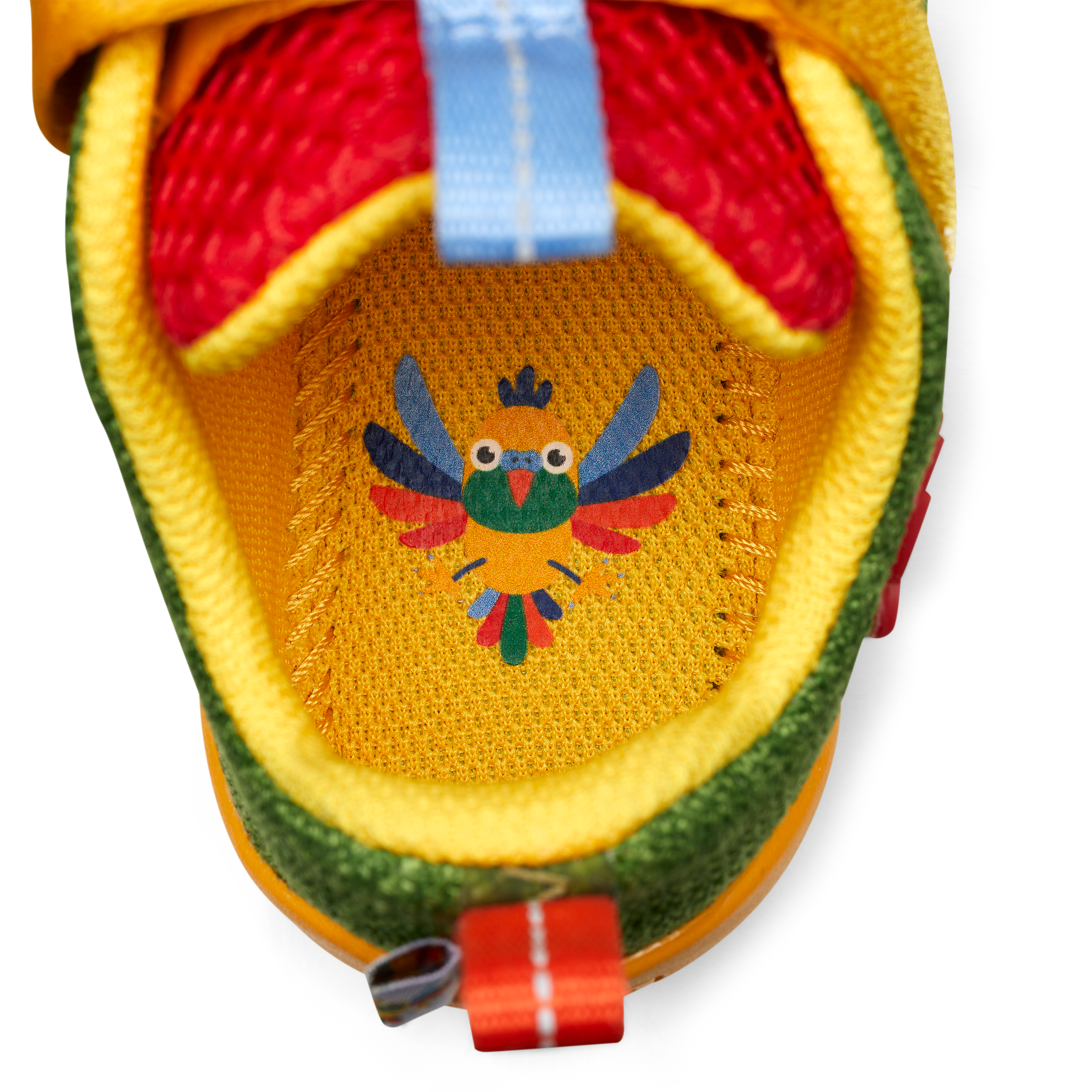 Affenzahn Knit Happy barfods sneakers til børn i farven bird of paradise, detalje