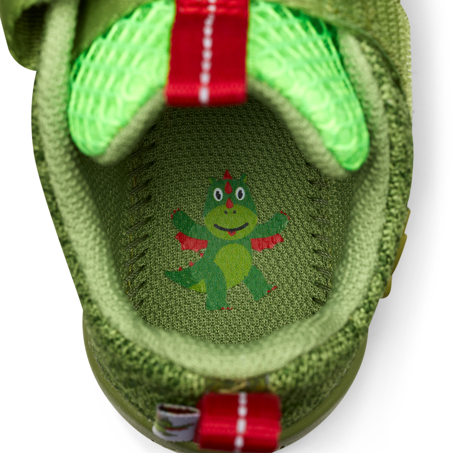 Affenzahn Knit Happy barfods sneakers til børn i farven dragon, detalje