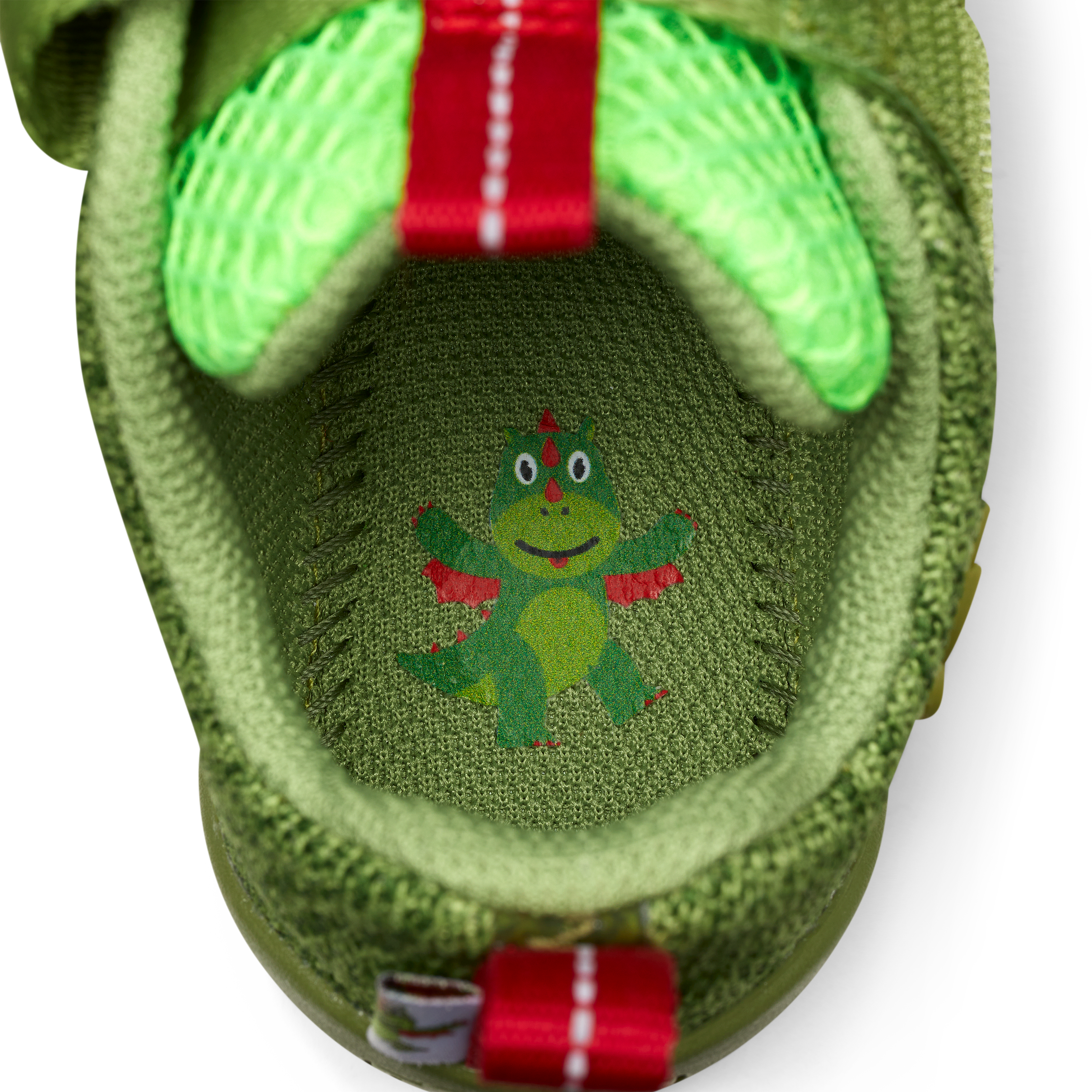 Affenzahn Knit Happy barfods sneakers til børn i farven dragon, detalje