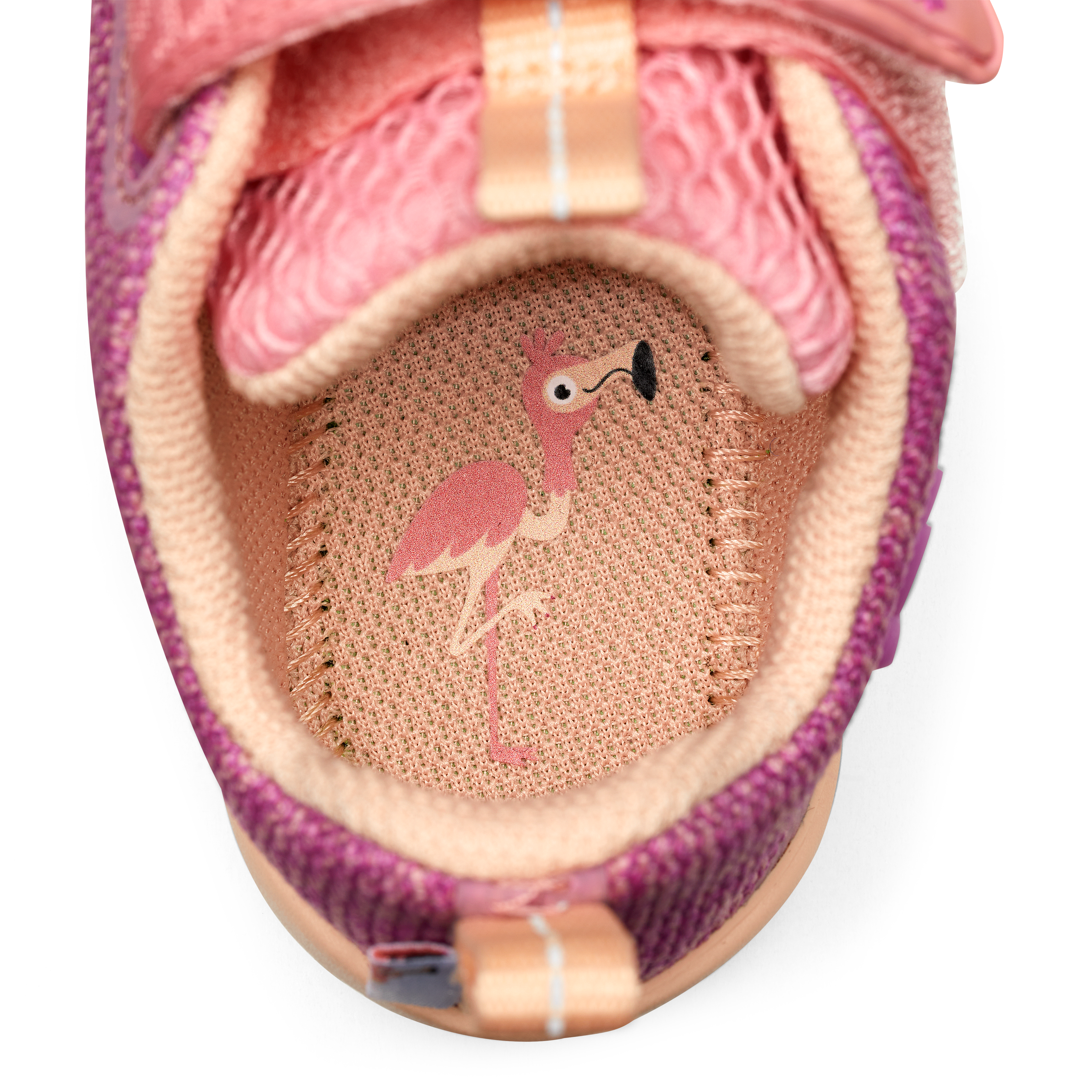 Affenzahn Knit Happy barfods sneakers til børn i farven flamingo, detalje