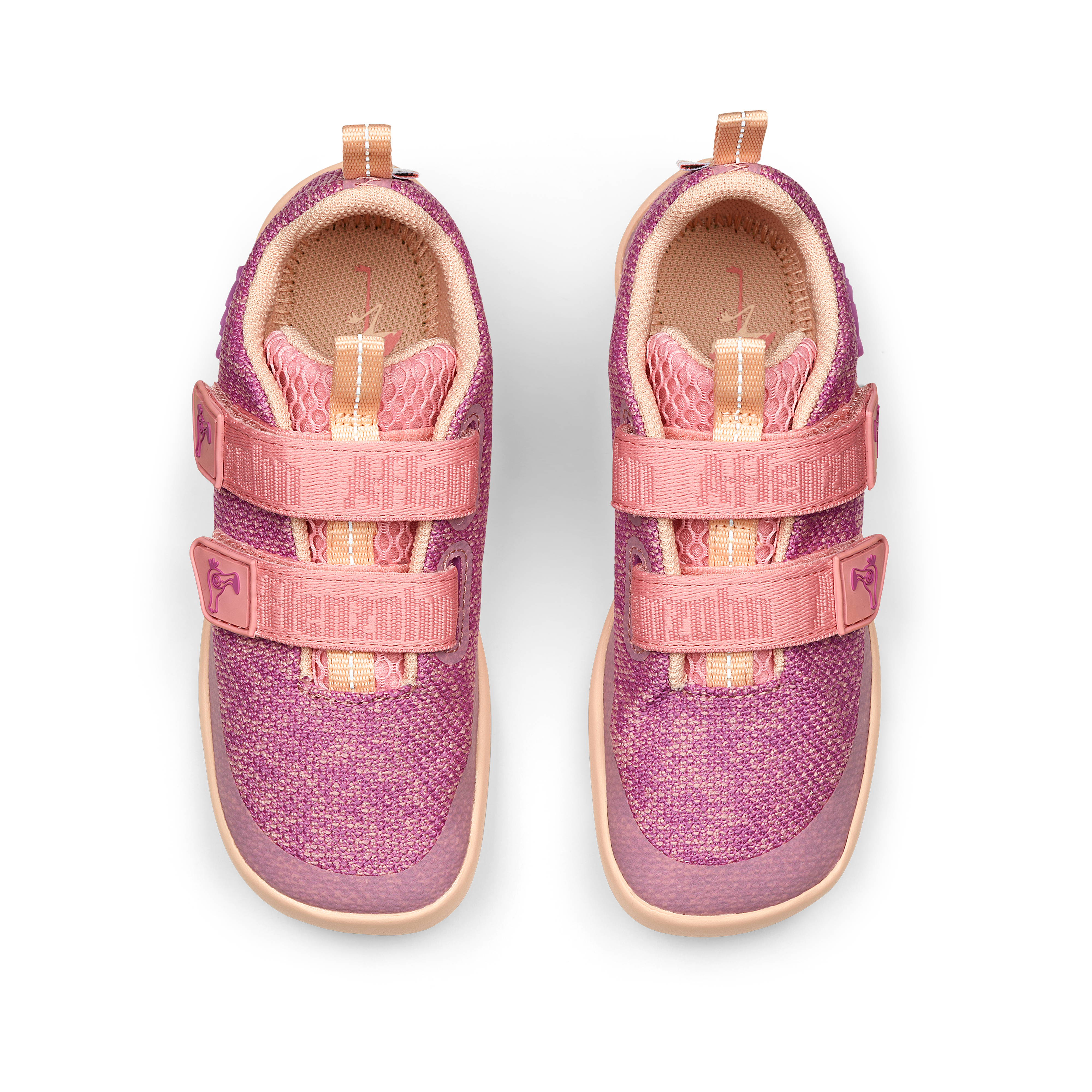 Affenzahn Knit Happy barfods sneakers til børn i farven flamingo, top