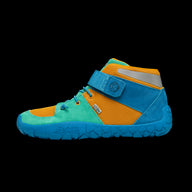 Affenzahn Mid Boot Leather Dreamer barfods vinter sneakers til børn i farven lagoon blue, yderside