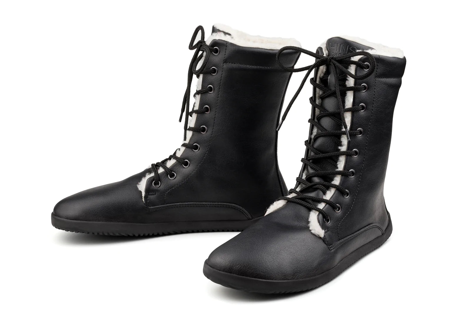 Ahinsa Jaya Womens barfods vinterstøvler til kvinder i farven black, par