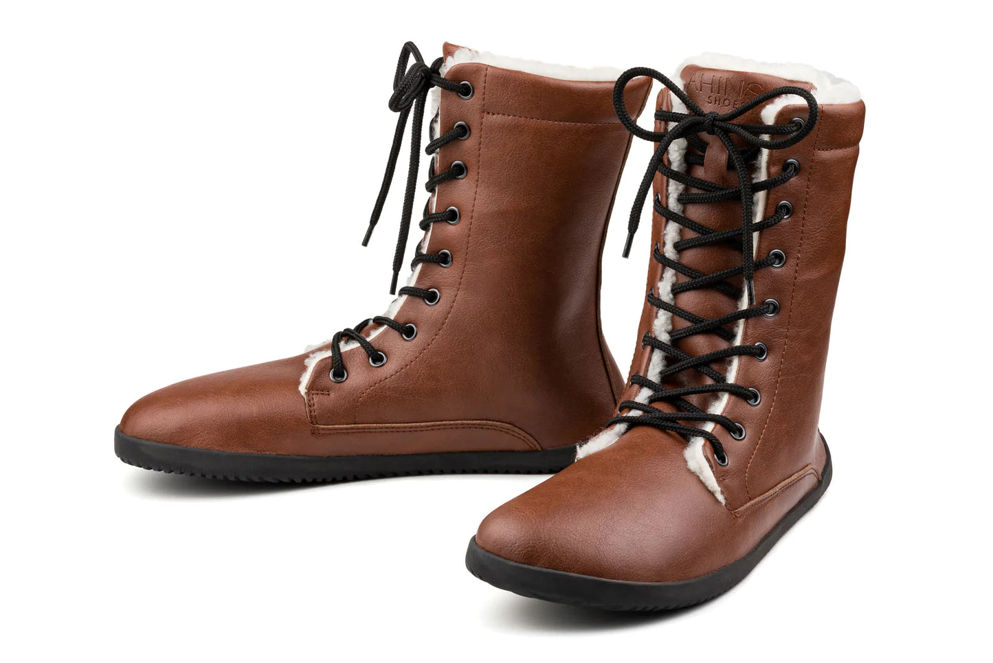 Ahinsa Jaya Womens barfods vinterstøvler til kvinder i farven brown, par