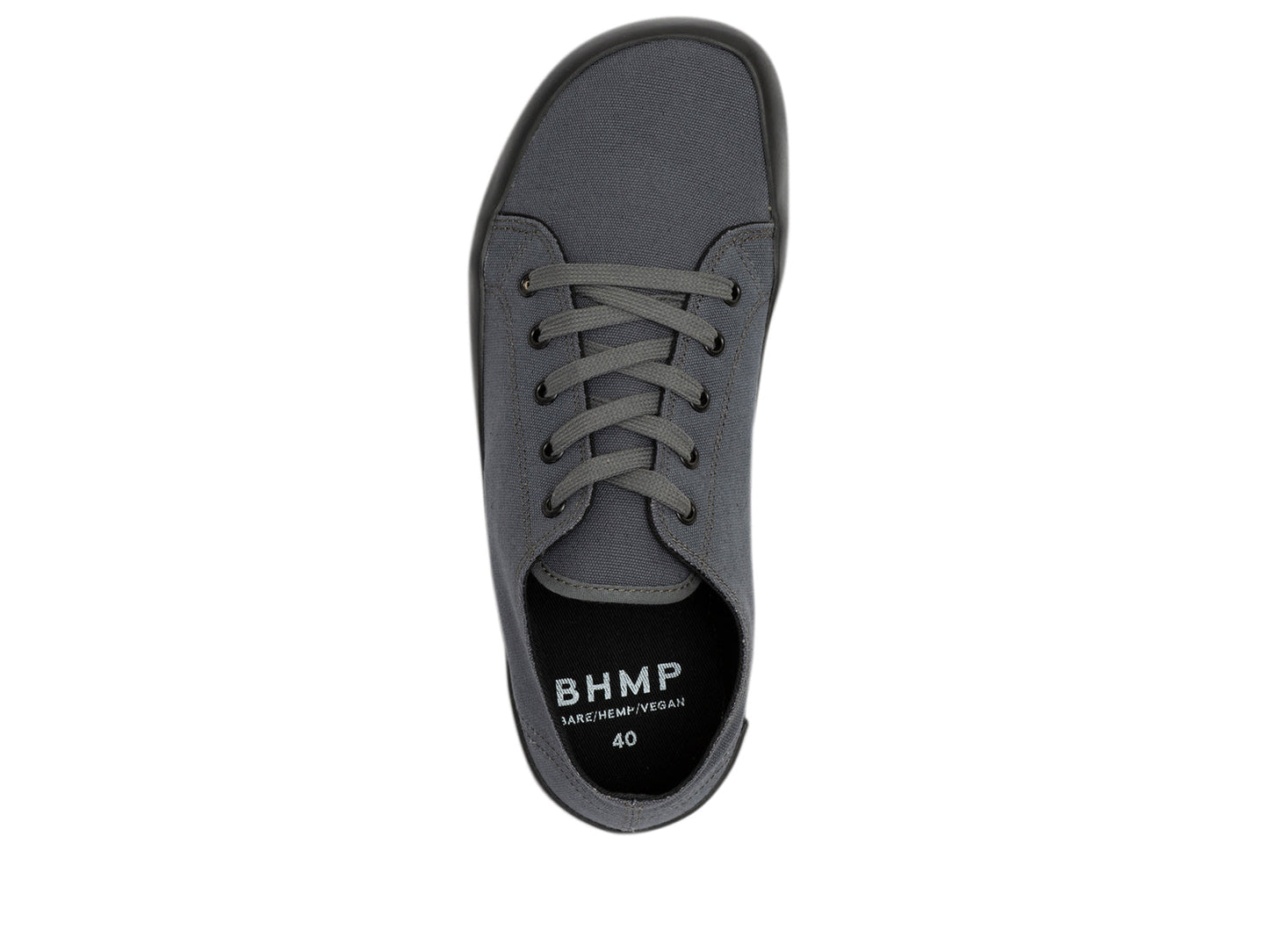 Bohempia Hoska 2.0 barfods sneaker til kvinder og mænd i farven dark gray-black, top